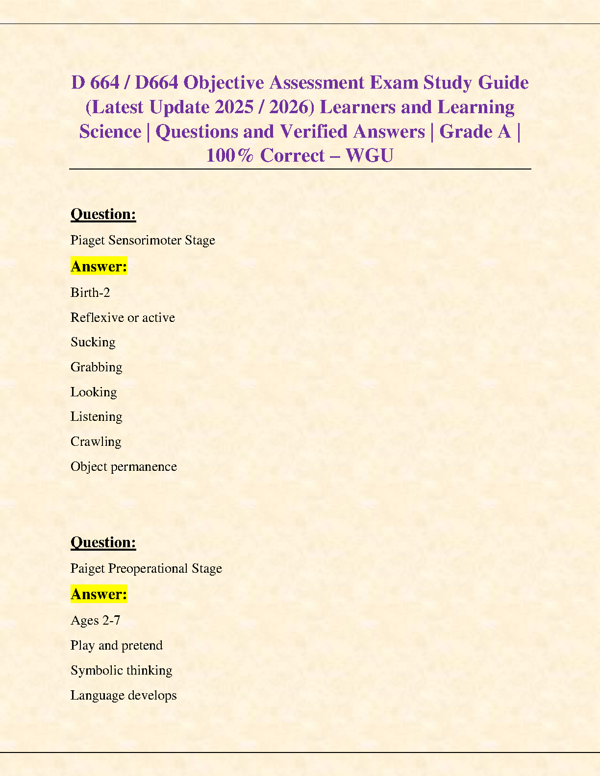 WGU D664 Test Bank 2025: Learning Science Exam Prep