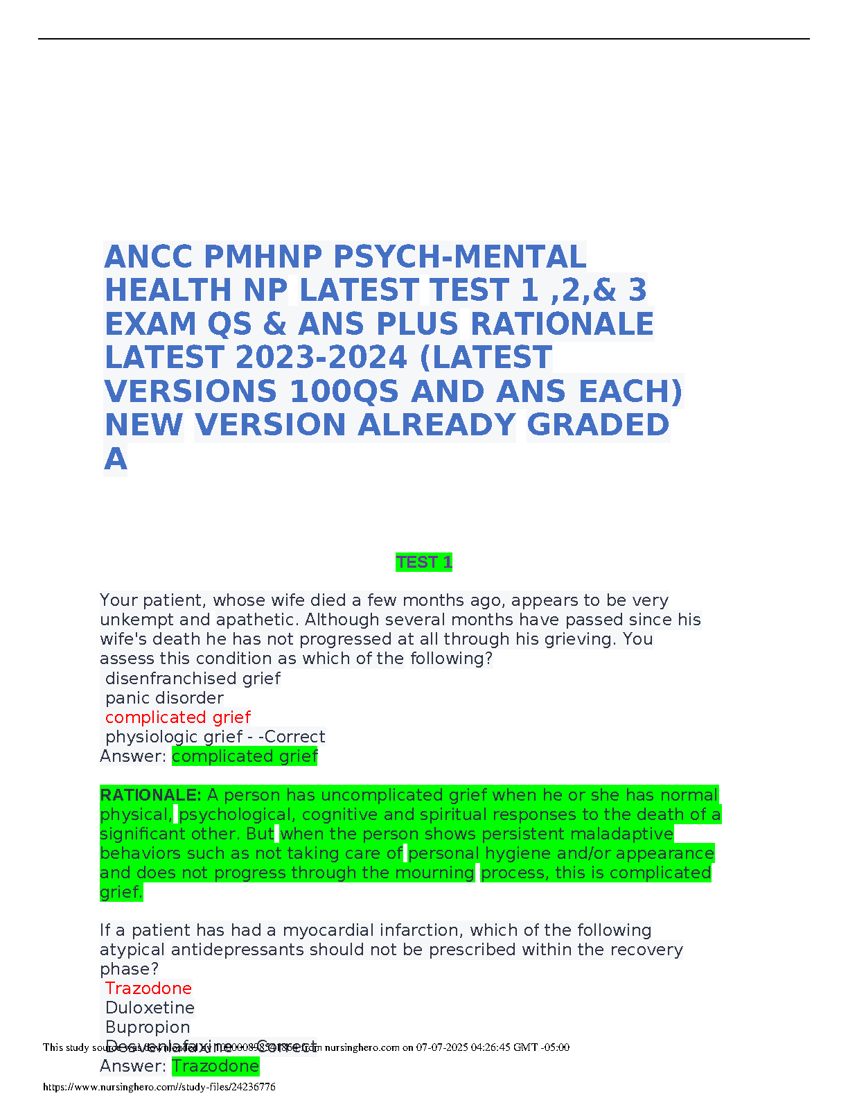 ANCC PMHNP Exam Prep: 1000+ Questions & Answers (2026)