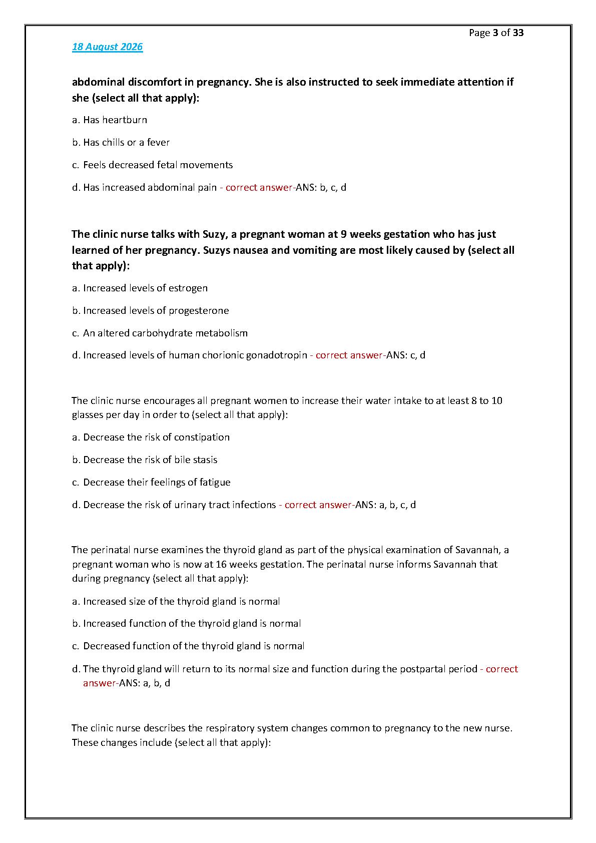 Maternal Child Nursing Test Bank 2026 NCLEX Answers IMG-3
