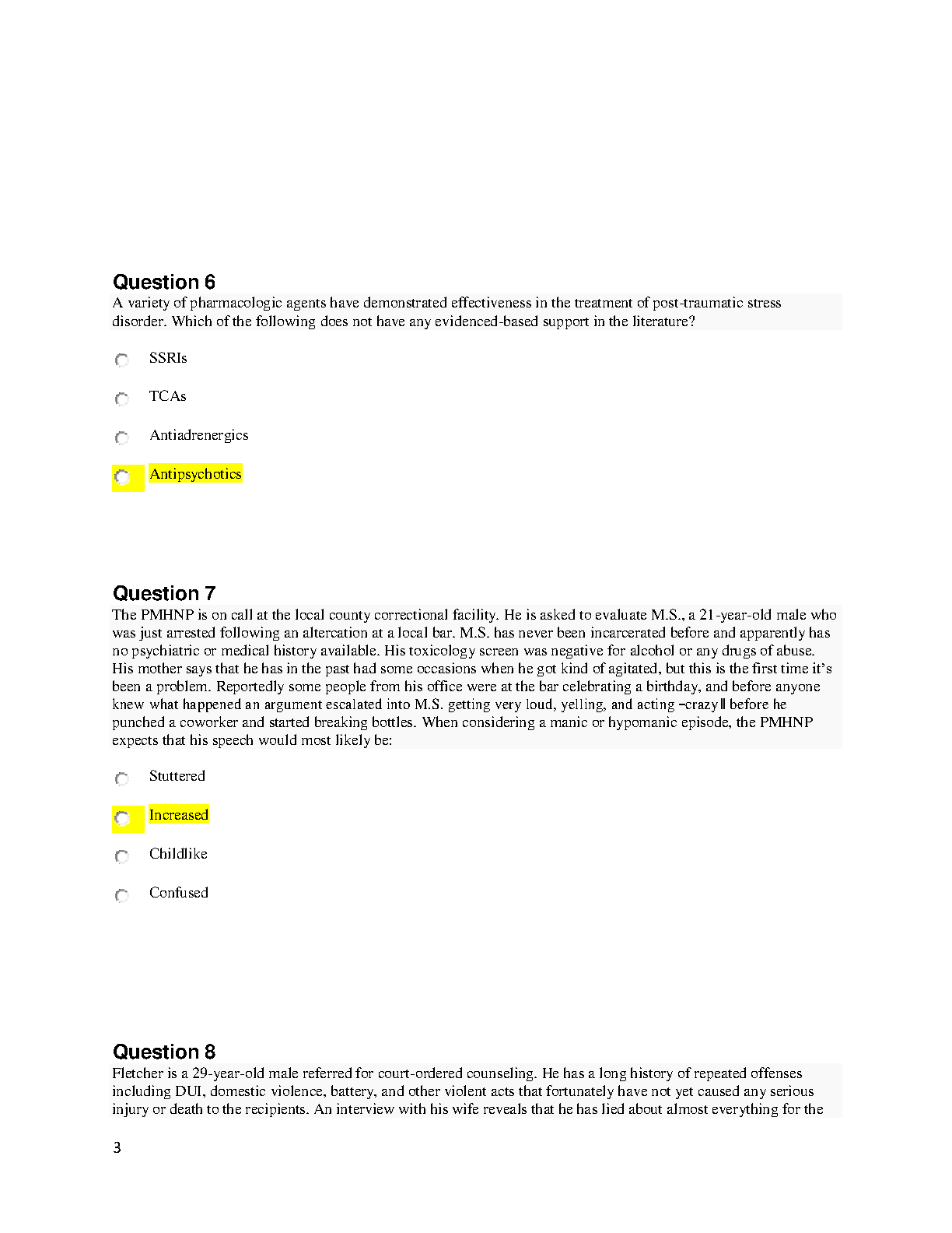 PMHNP Test Bank Varcarolis 9th Edition 2026/27 Study Guide IMG-3