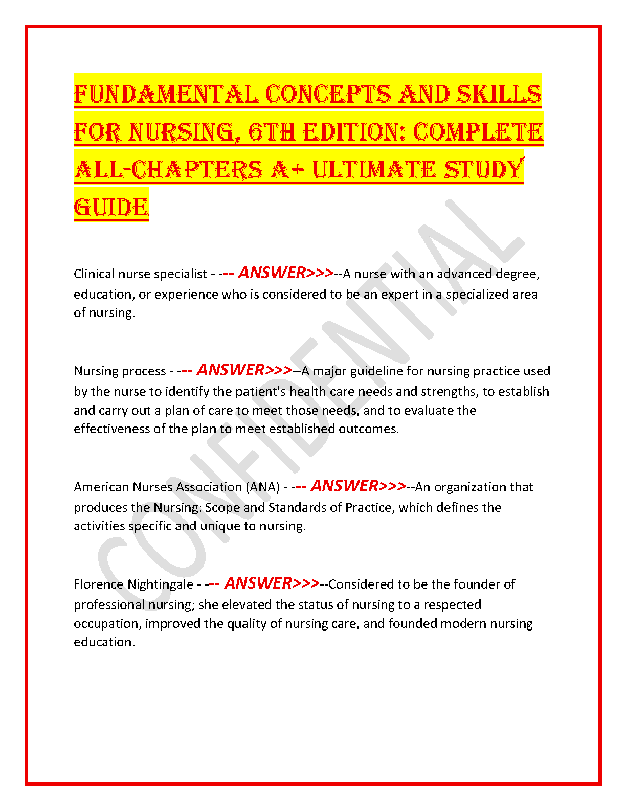 Nursing Fundamentals Study Guide 2026 | deWit &amp; Williams