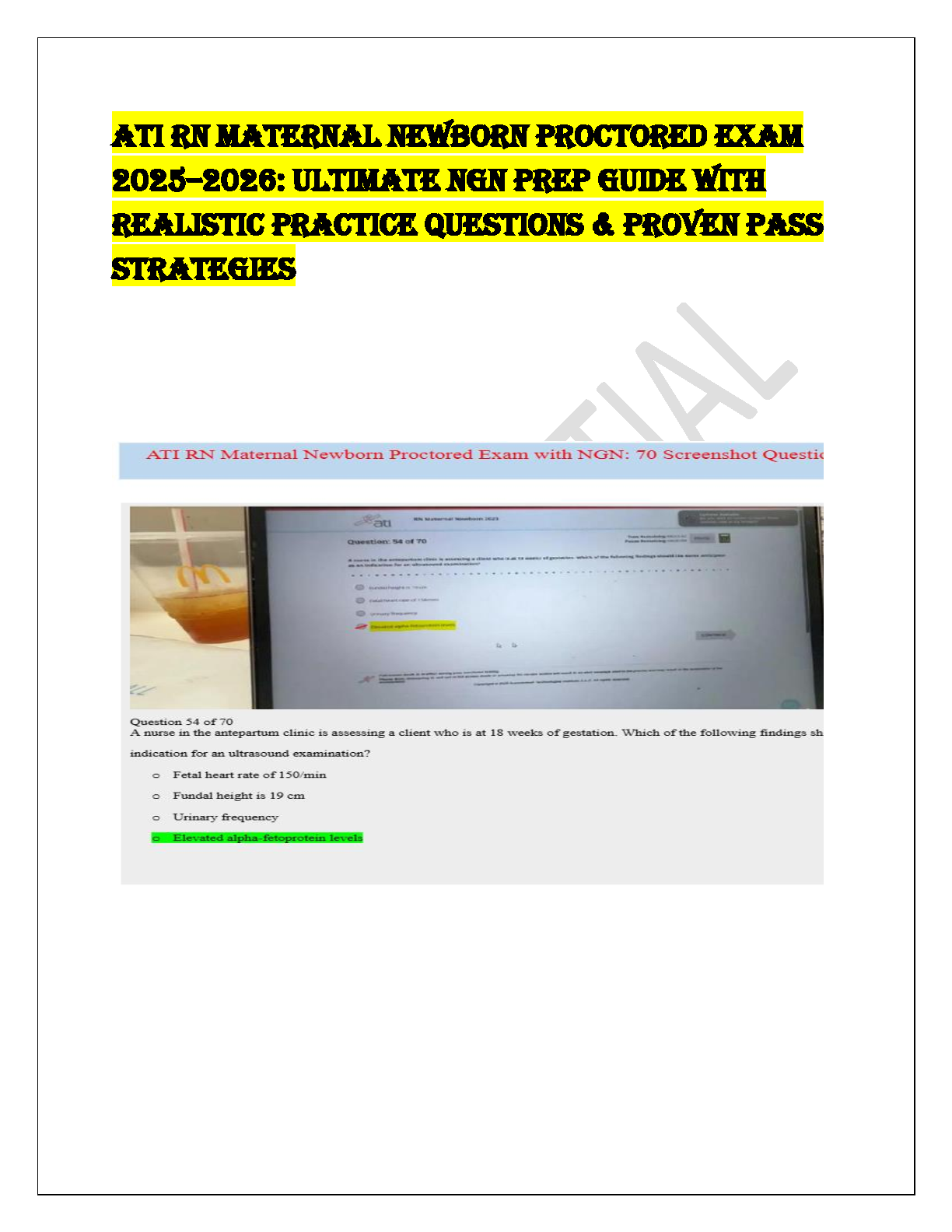 ATI Maternal Newborn Exam Prep 2026/27 NGN Test Bank IMG-1