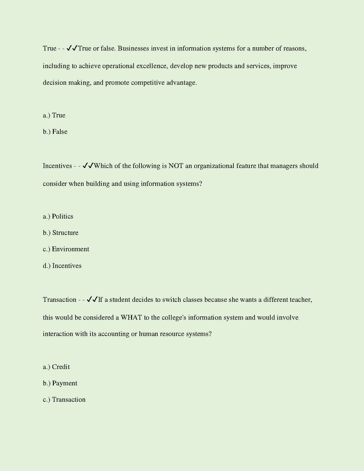 WGU C724 Info Systems Mgmt U2M1 Practice Questions 2024 IMG-3