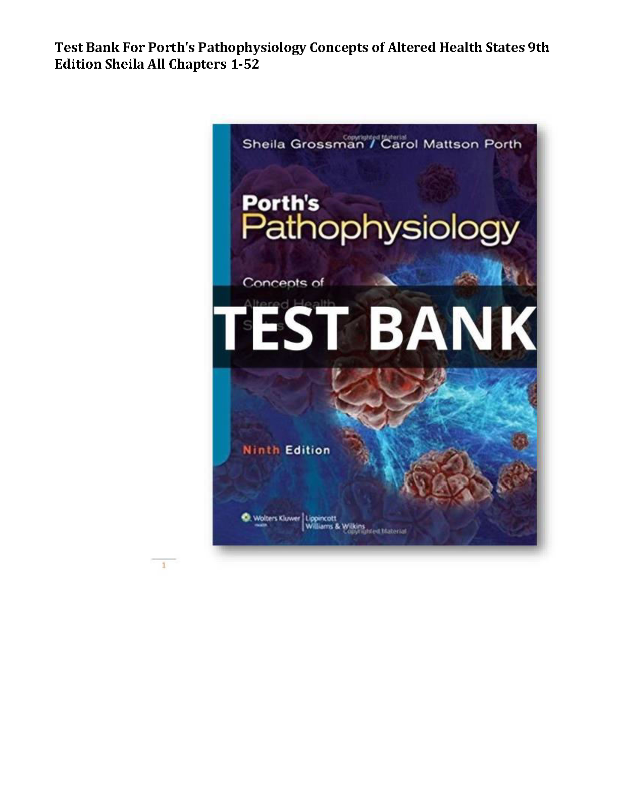 Porth's Pathophysiology, 9th Edition IMG-1