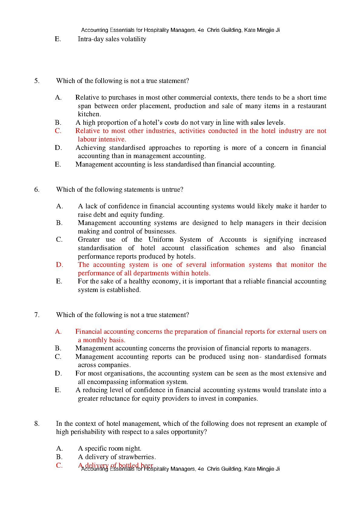 Accounting Essentials Test Bank Hospitality Mgmt 4e IMG-3