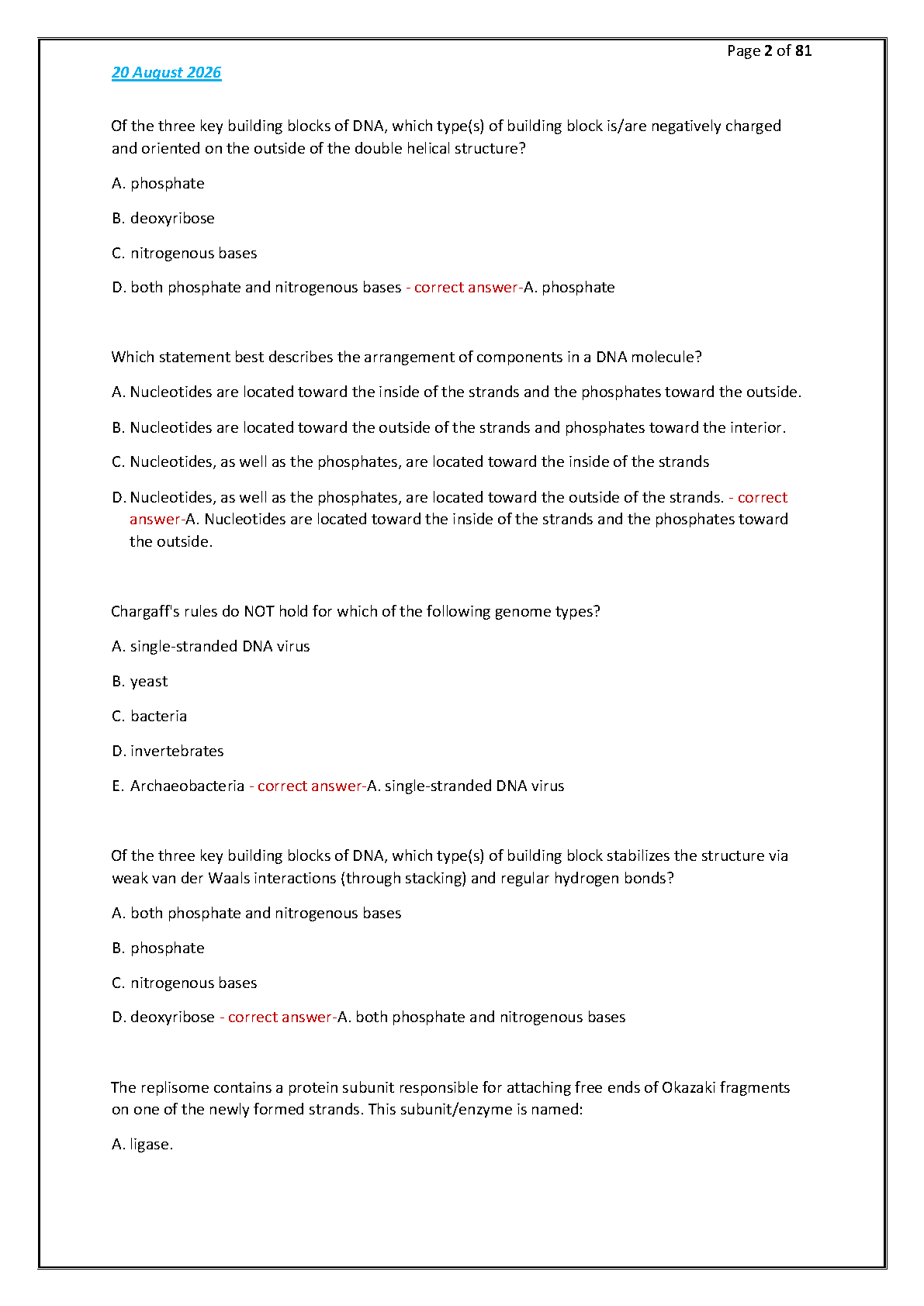 BIOL 450 Modern Genetics Test Bank 2026