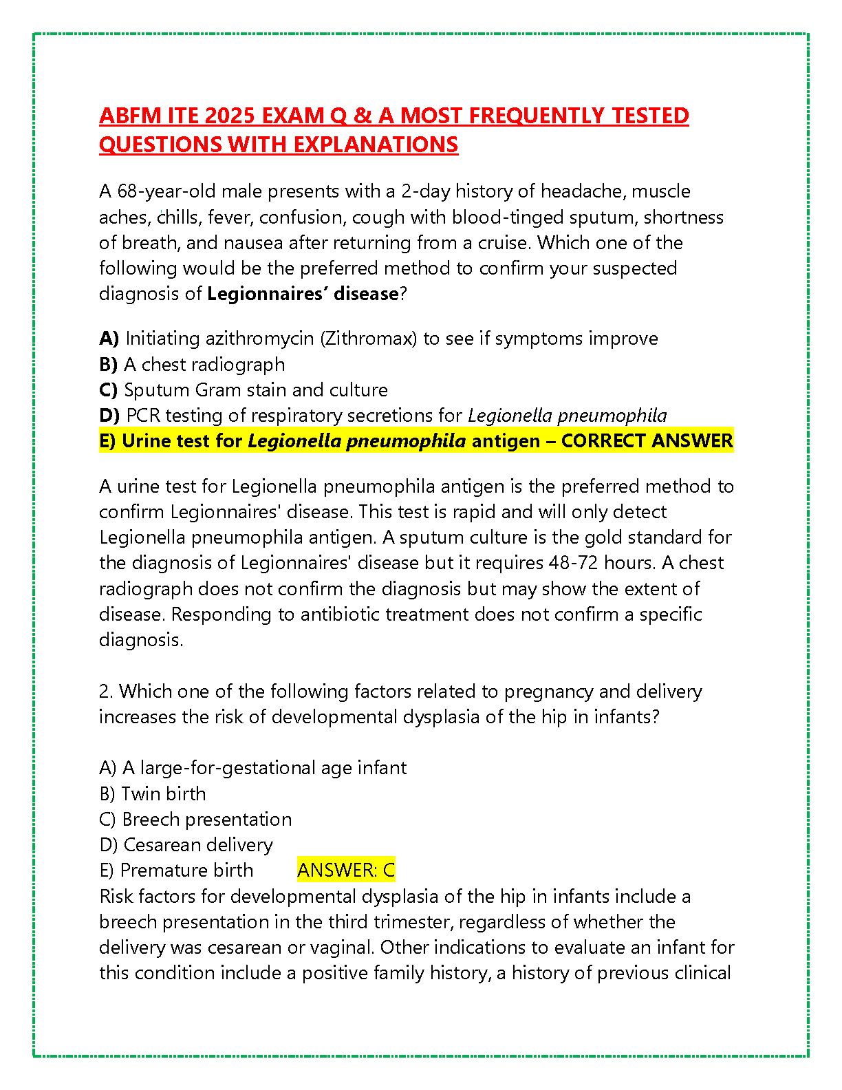 ABFM ITE Study Guide 2026/27: High-Yield Qs