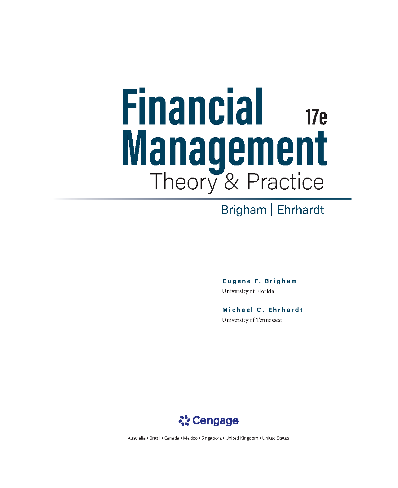 Financial Management Test Bank 17th Ed Brigham & Ehrhardt