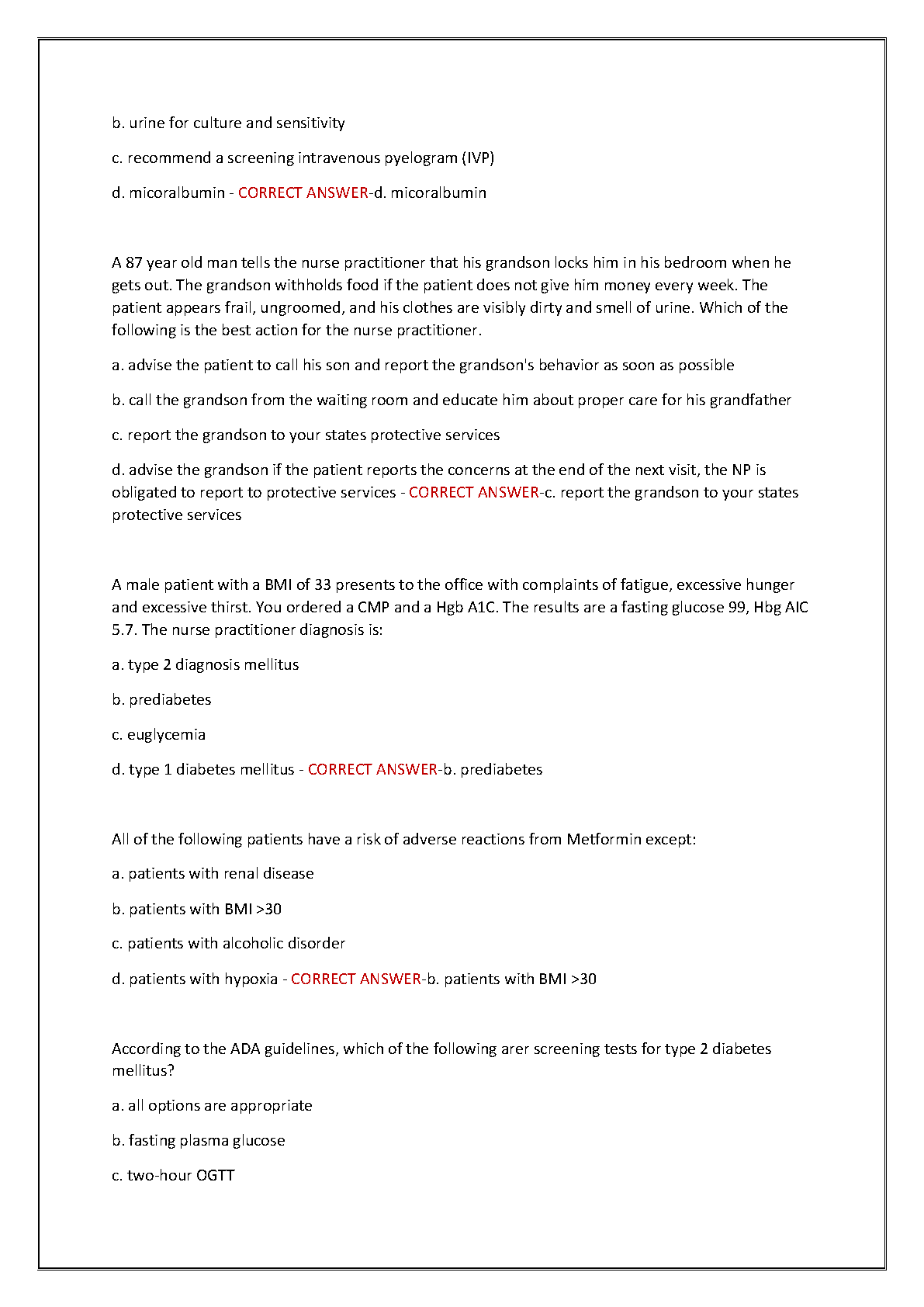 NR 601 Final Exam Prep 2025 170 Q&A Chamberlain