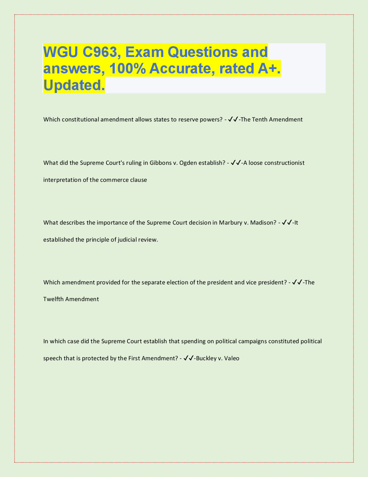 WGU C963 Exam Questions and Answers 2024/2025