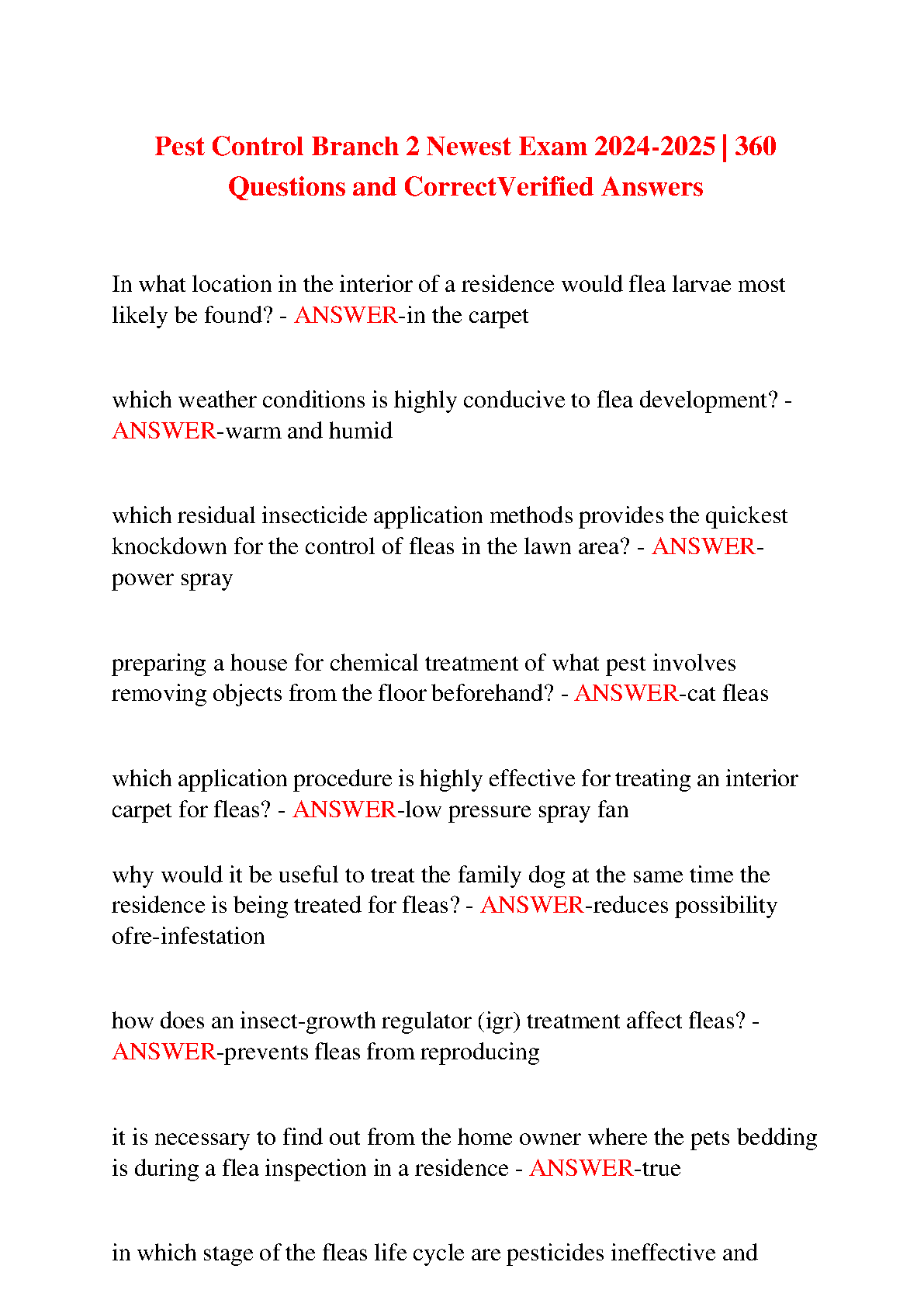 Pest Control Branch 2 Questions 2026/27 Study Pack