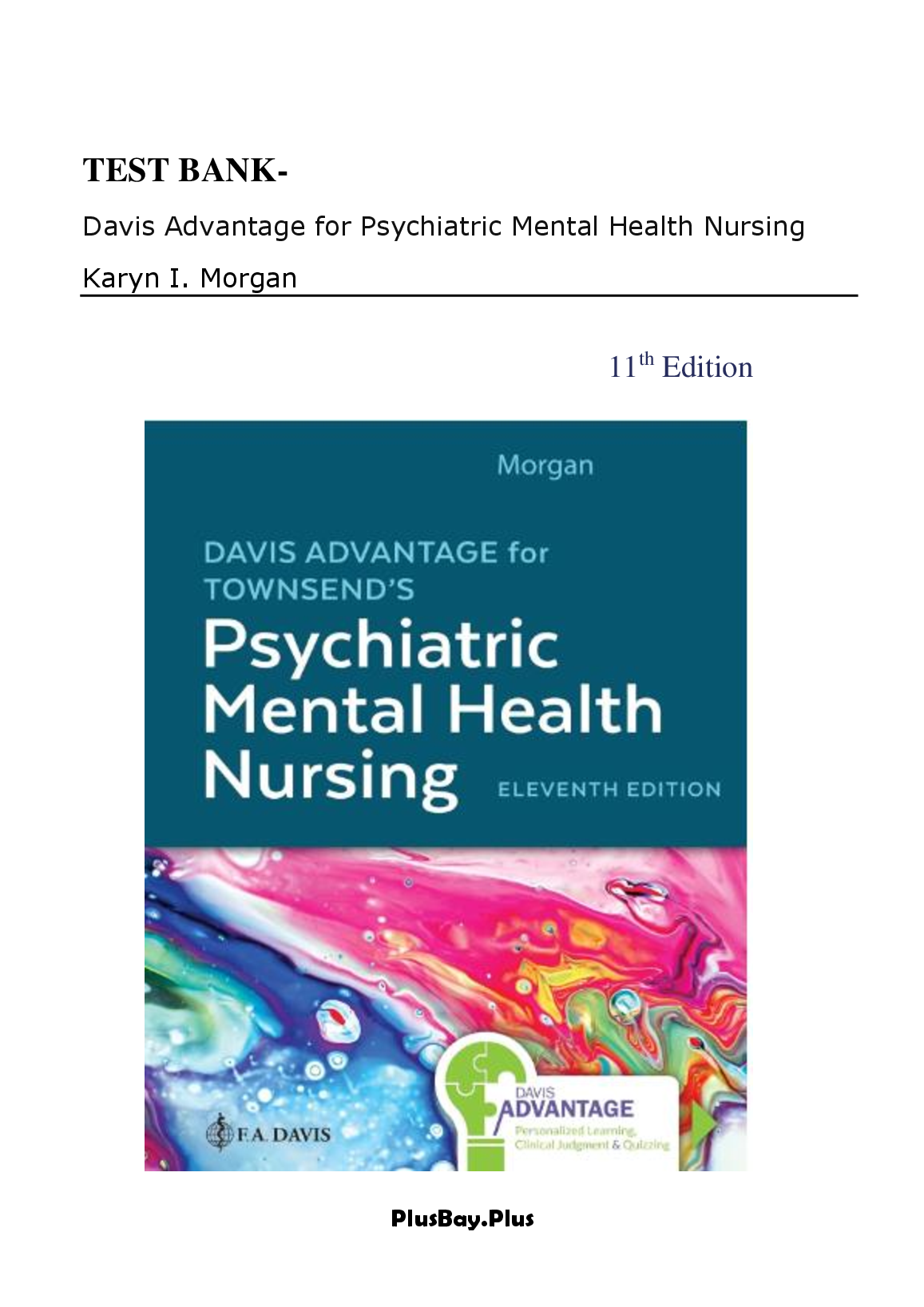 Davis Advantage for Psychiatric Mental Health Nursing