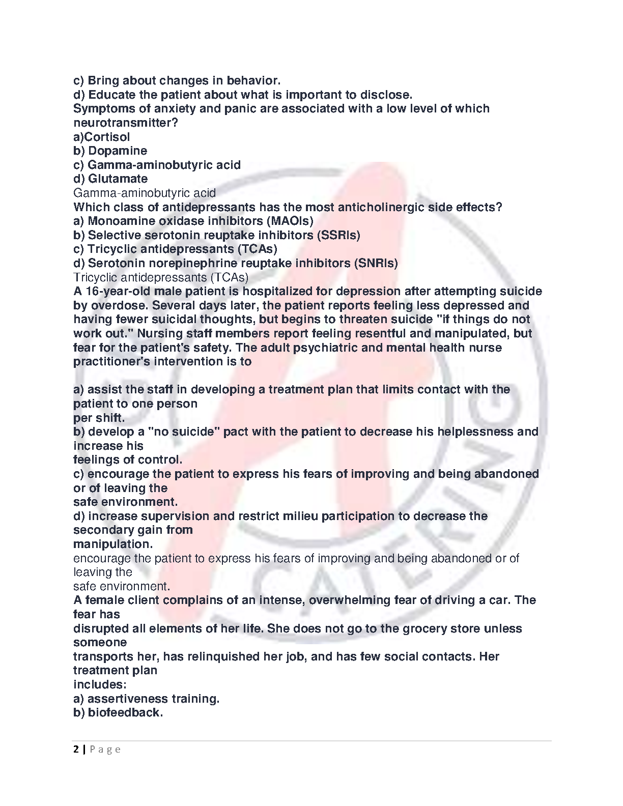 PMHNP ANCC Exam Test Bank 2026/27 Practice Questions