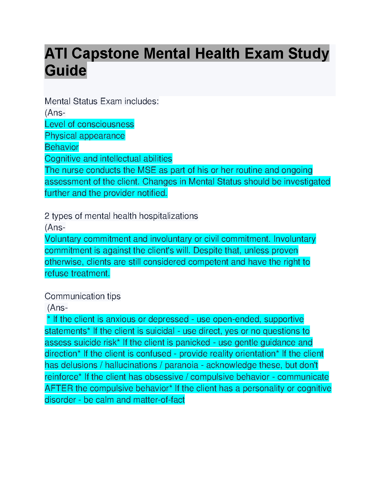 ATI Mental Health Capstone Study Guide 2026/27 IMG-1