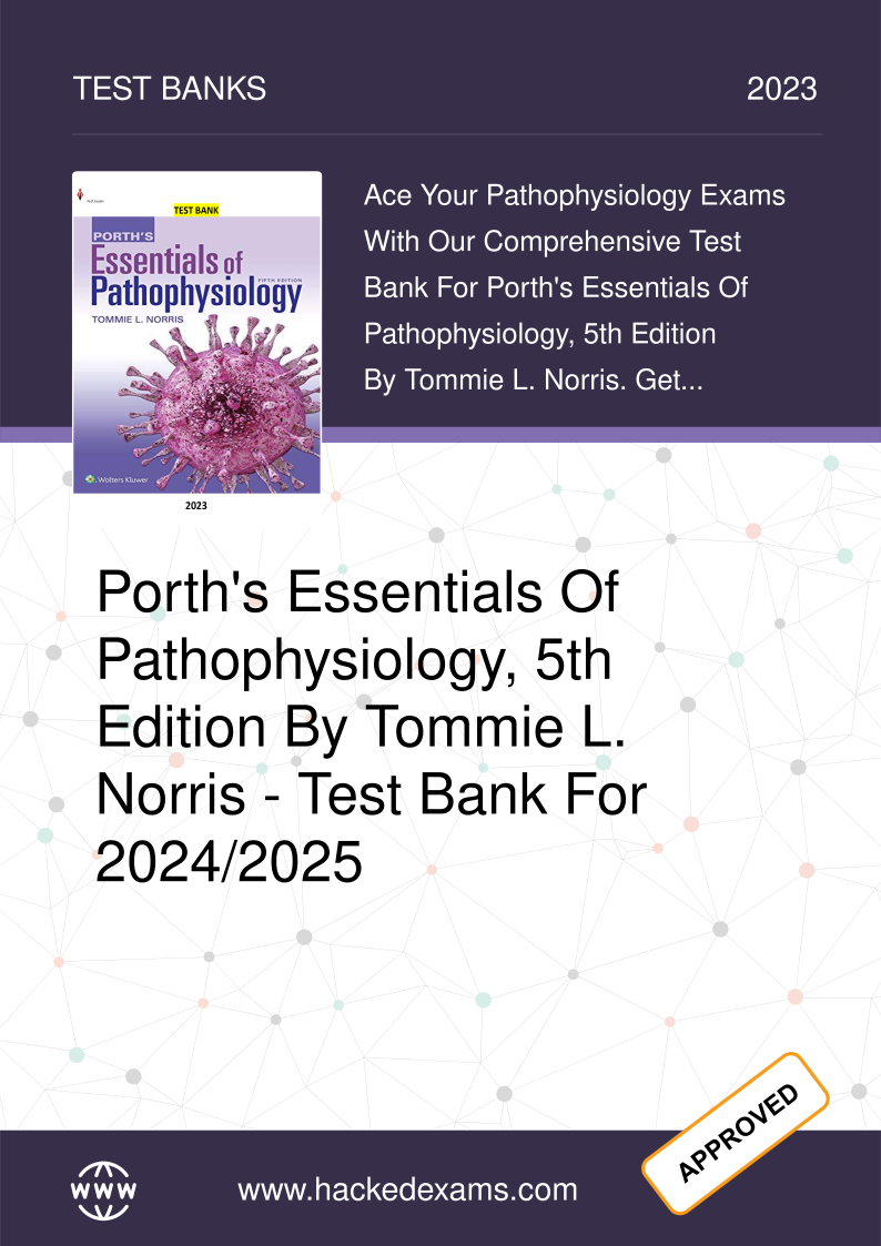 Pathophysiology Test Bank Porth 5th Ed 2026/27
