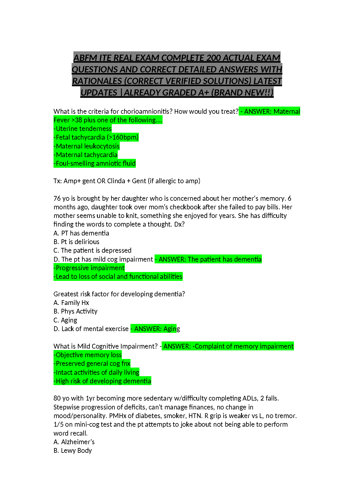 ABFM ITE Exam Prep 2026/27 - 200 Real Qs IMG-1