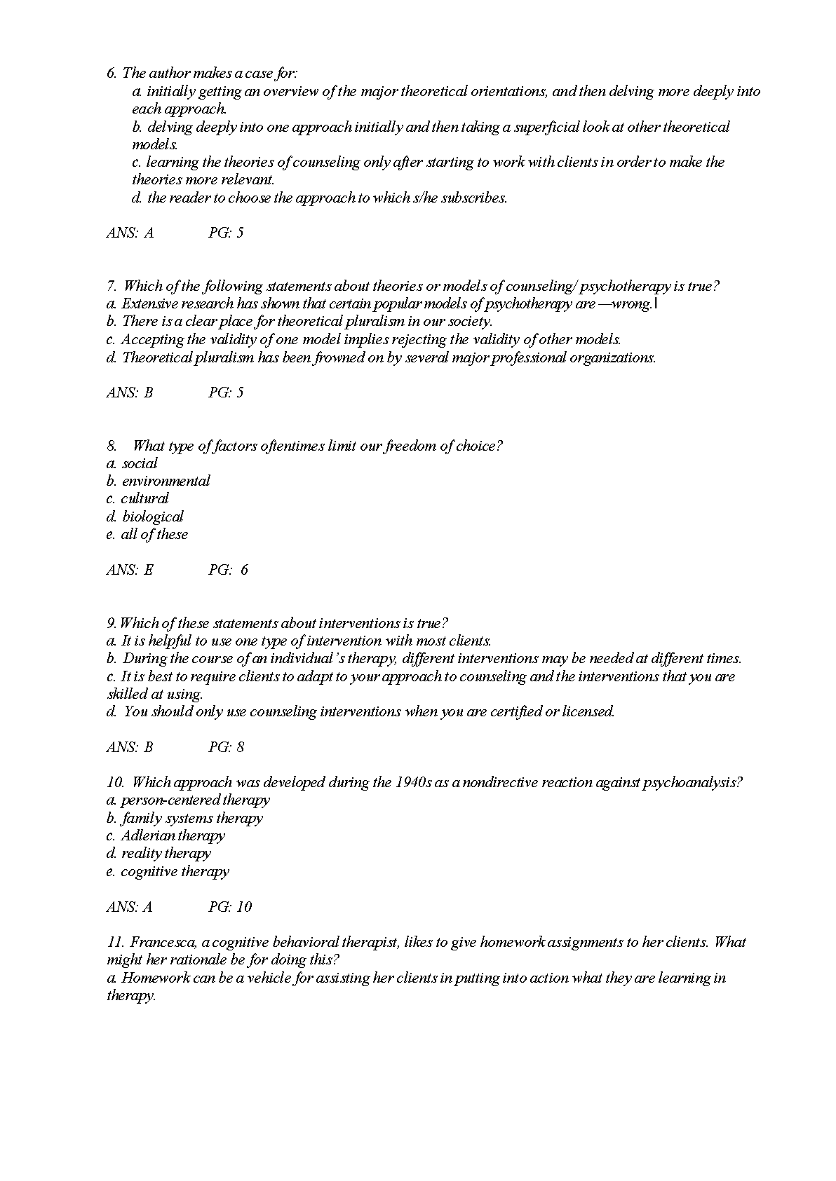 Corey Counseling & Psychotherapy Test Bank 11e Solutions IMG-3