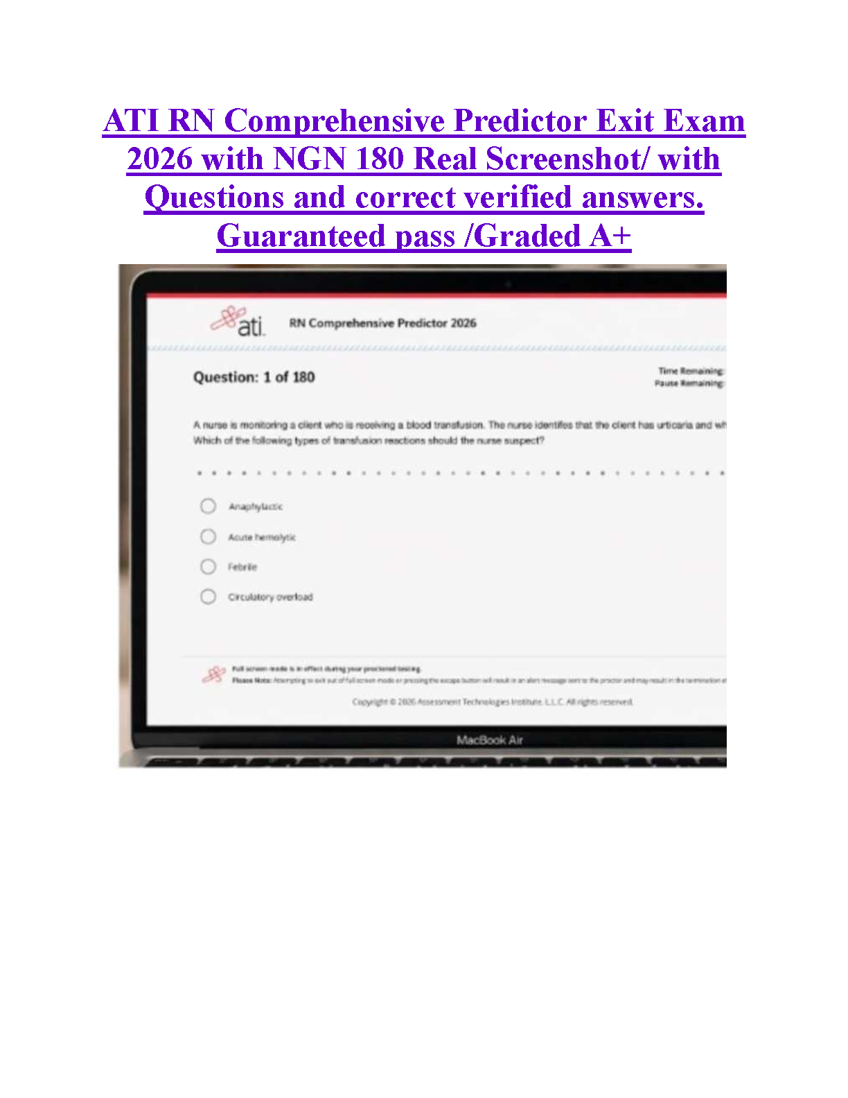 ATI RN Predictor 2026 NGN Practice Test Bank with Answers IMG-1