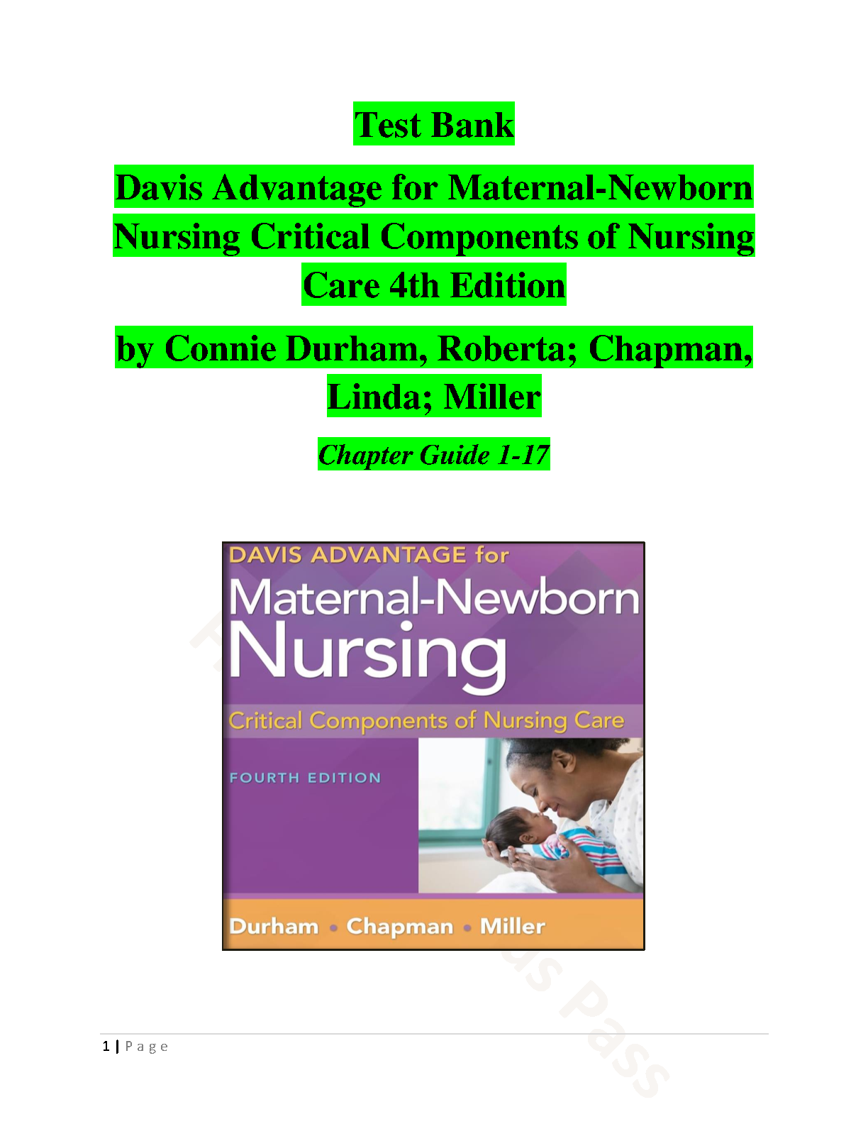 Davis Advantage for Maternal-Newborn Nursing 4th Edition