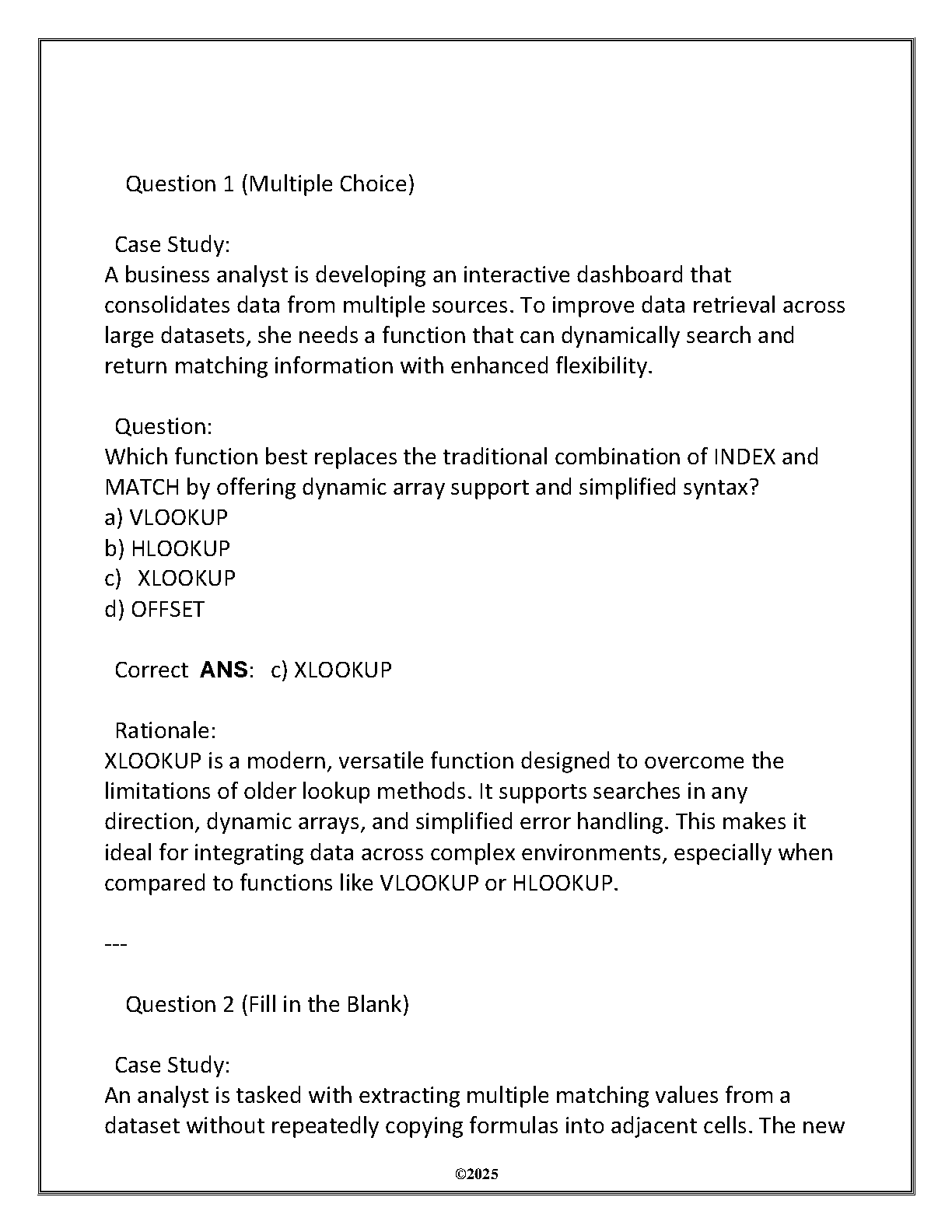 WGU C268 Spreadsheets Final Exam Revision Guide 2025