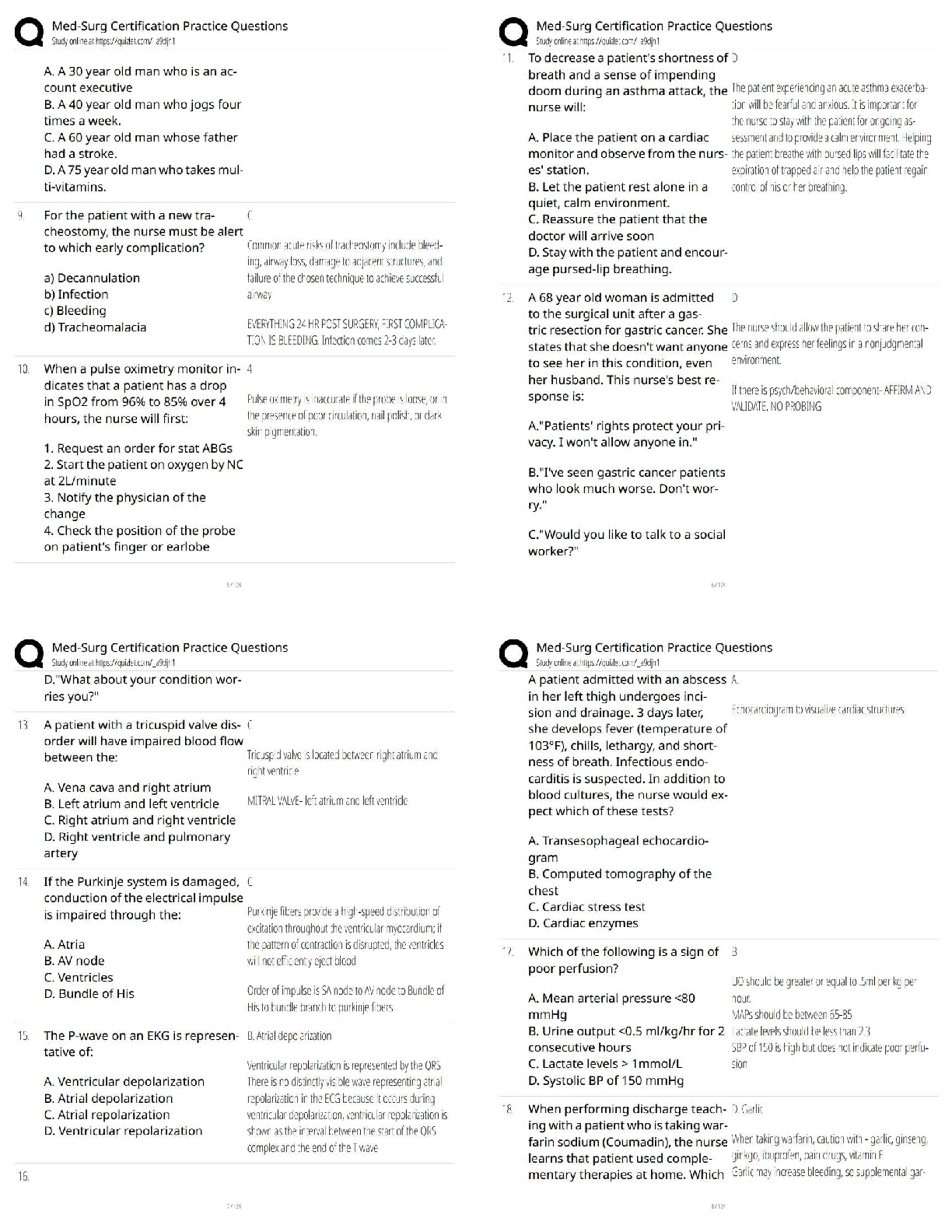 ANCC Med Surg Nursing Certification Exam Prep 2025/26 Practice Qs