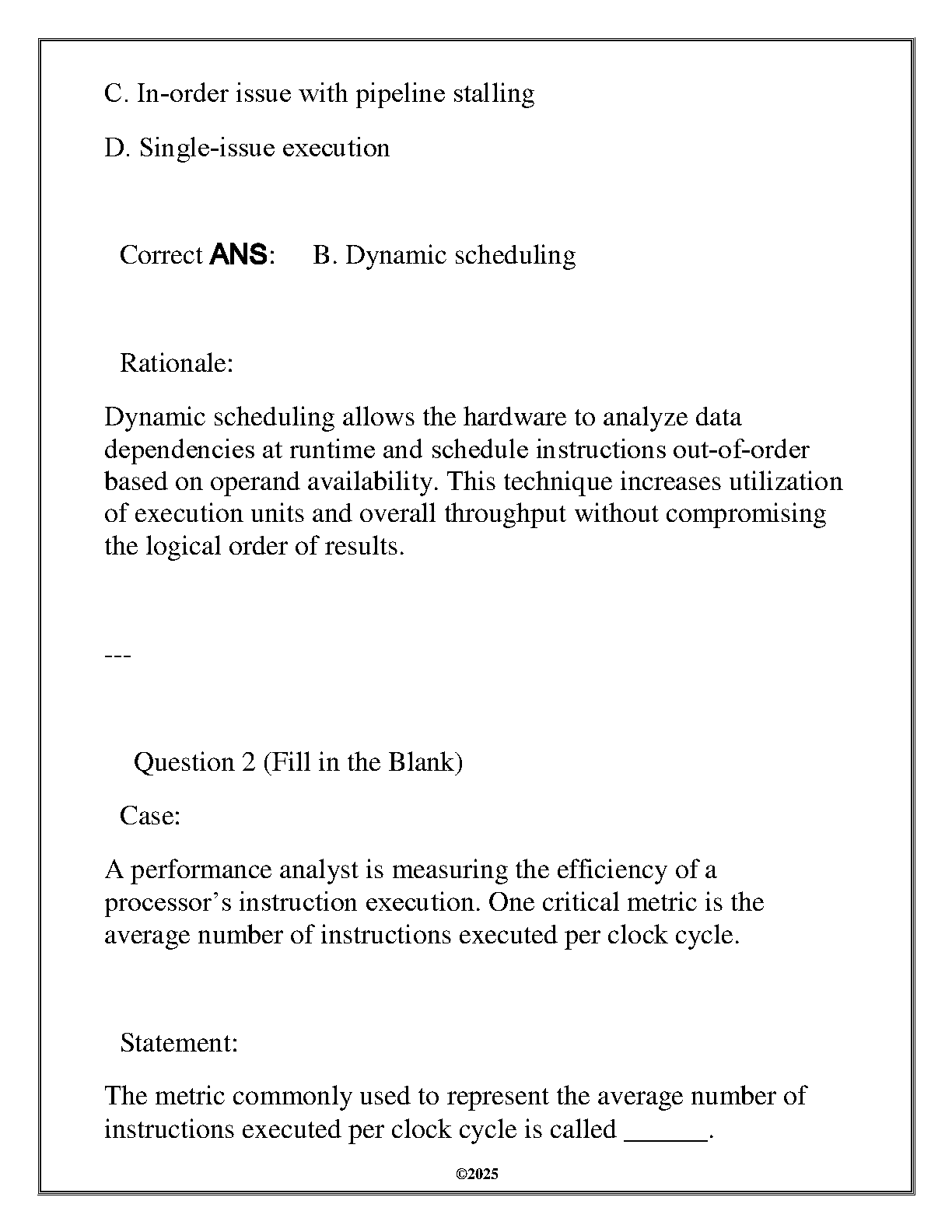 ICSC 3120 Computer Architecture Exam Q&A 2025 WGU