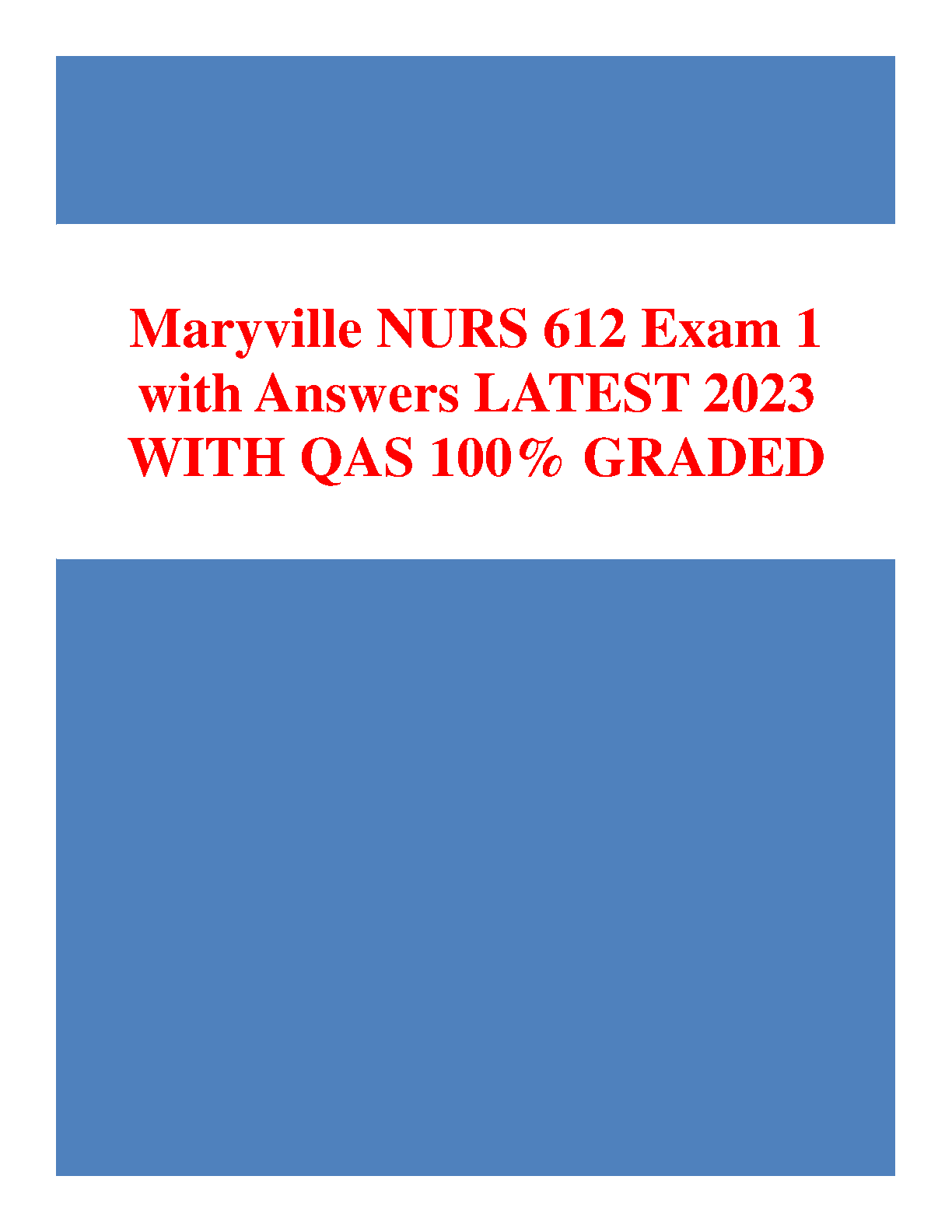 NURS 612 Exam 1 Maryville University Study Guide IMG-1