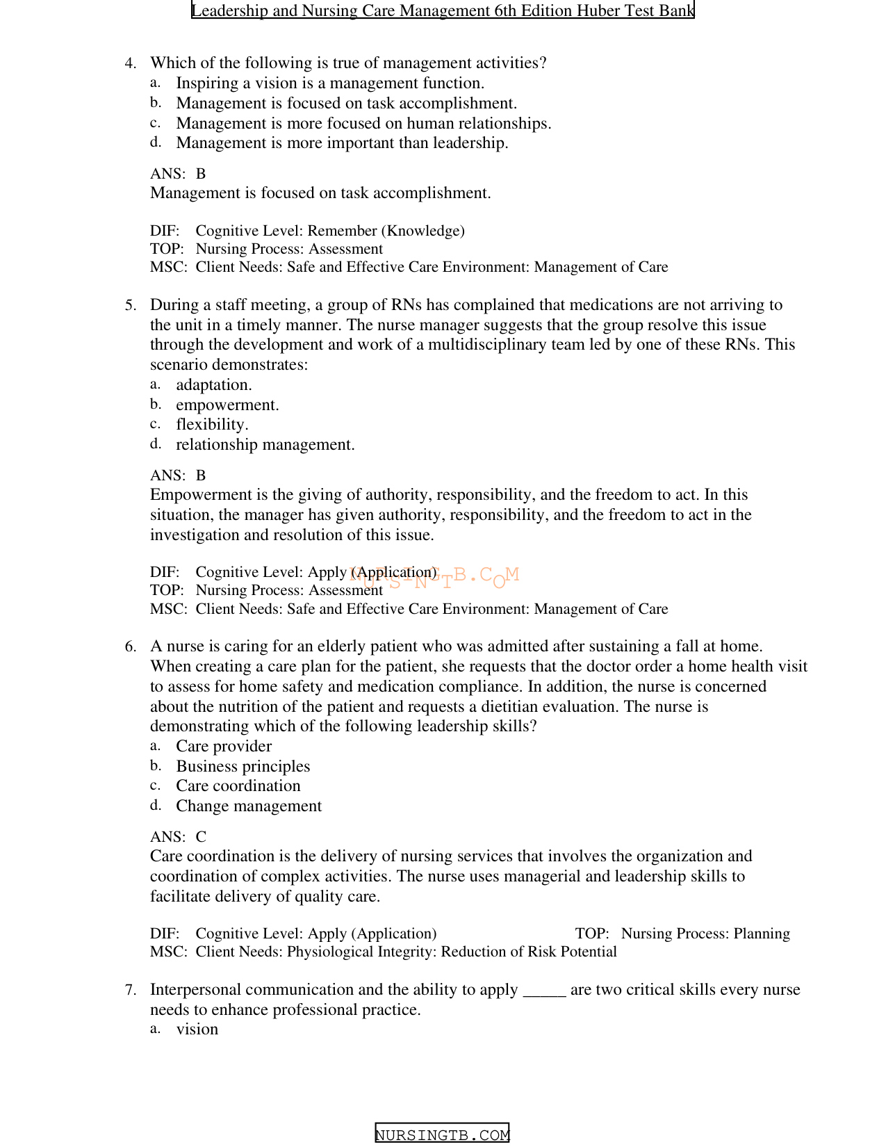 Leadership & Nursing Care Management, 6th Edition TEST BANK IMG-3