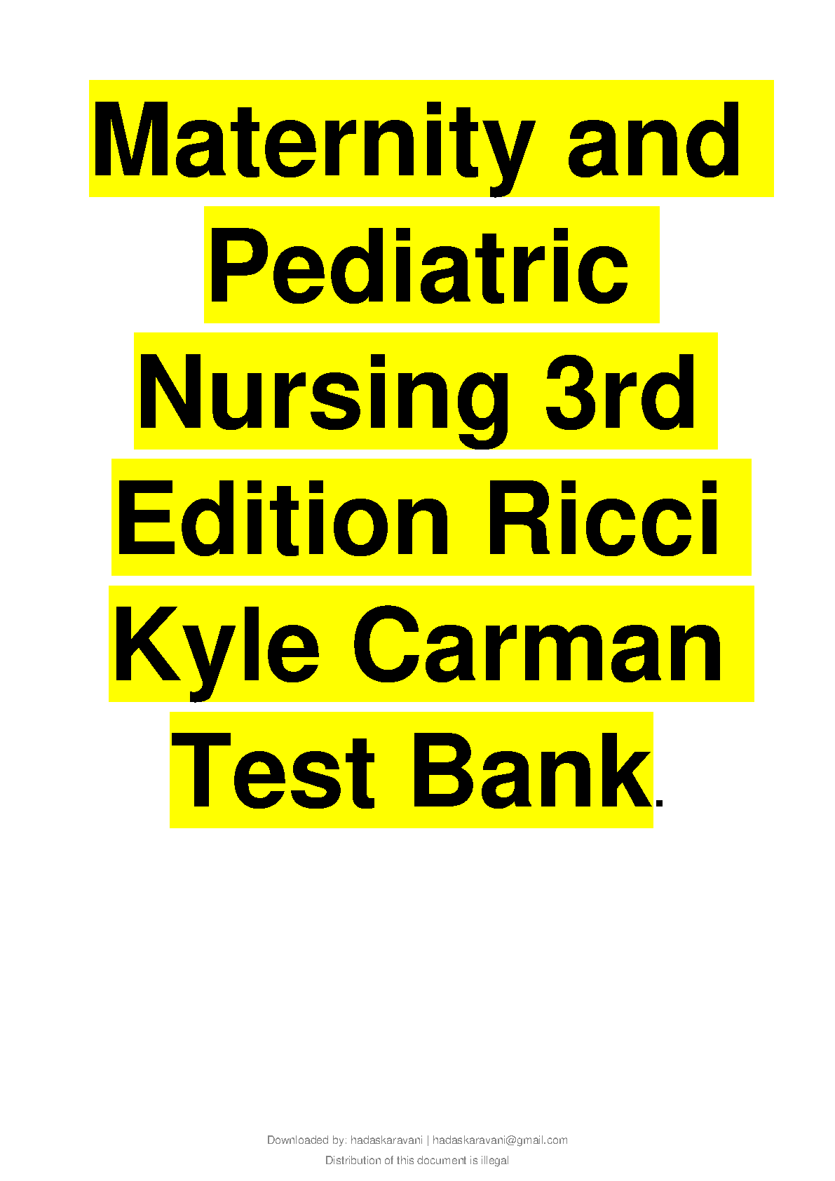 Maternity & Pediatrics Nursing Test Bank 2026/27