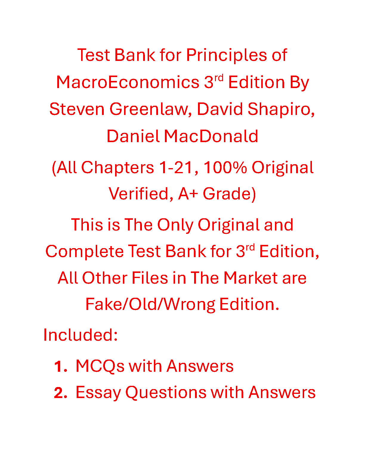Macroeconomics Test Bank Greenlaw Shapiro 3rd Ed Solutions IMG-1