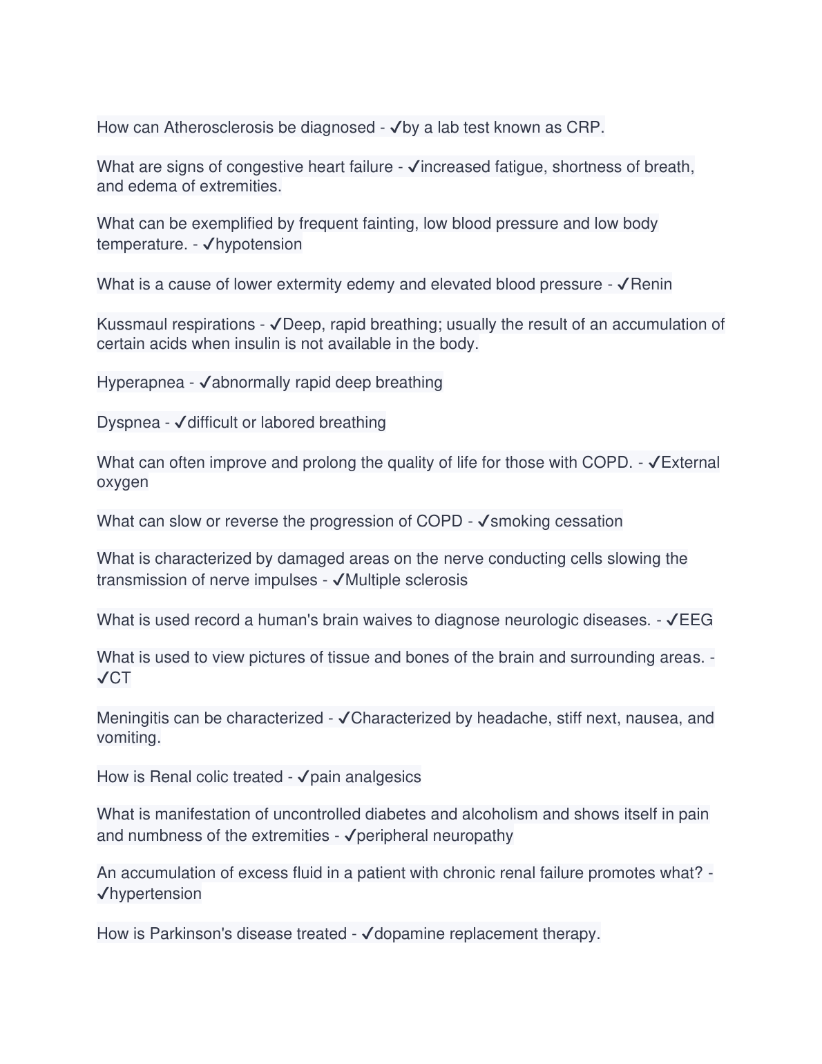 WGU D236 Pathophysiology Question Bank 2024-25