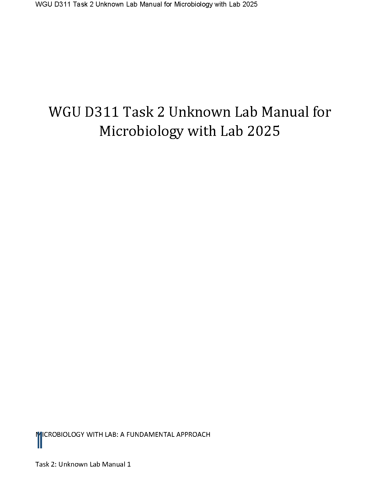 WGU D311 Microbiology Task 2 Lab Manual 2025
