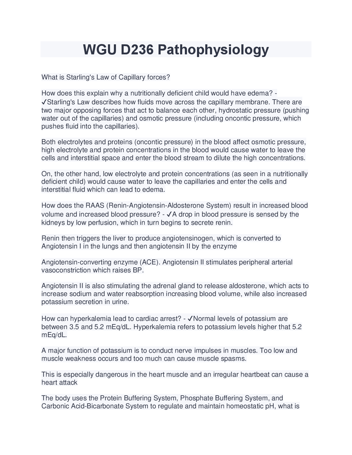 WGU D236 Pathophysiology: Mastering Concepts for Exam Success