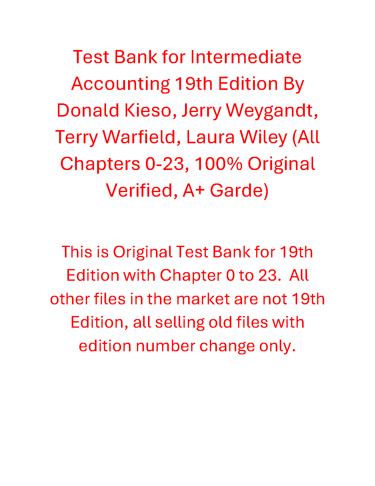 Intermediate Accounting, 19th Edition