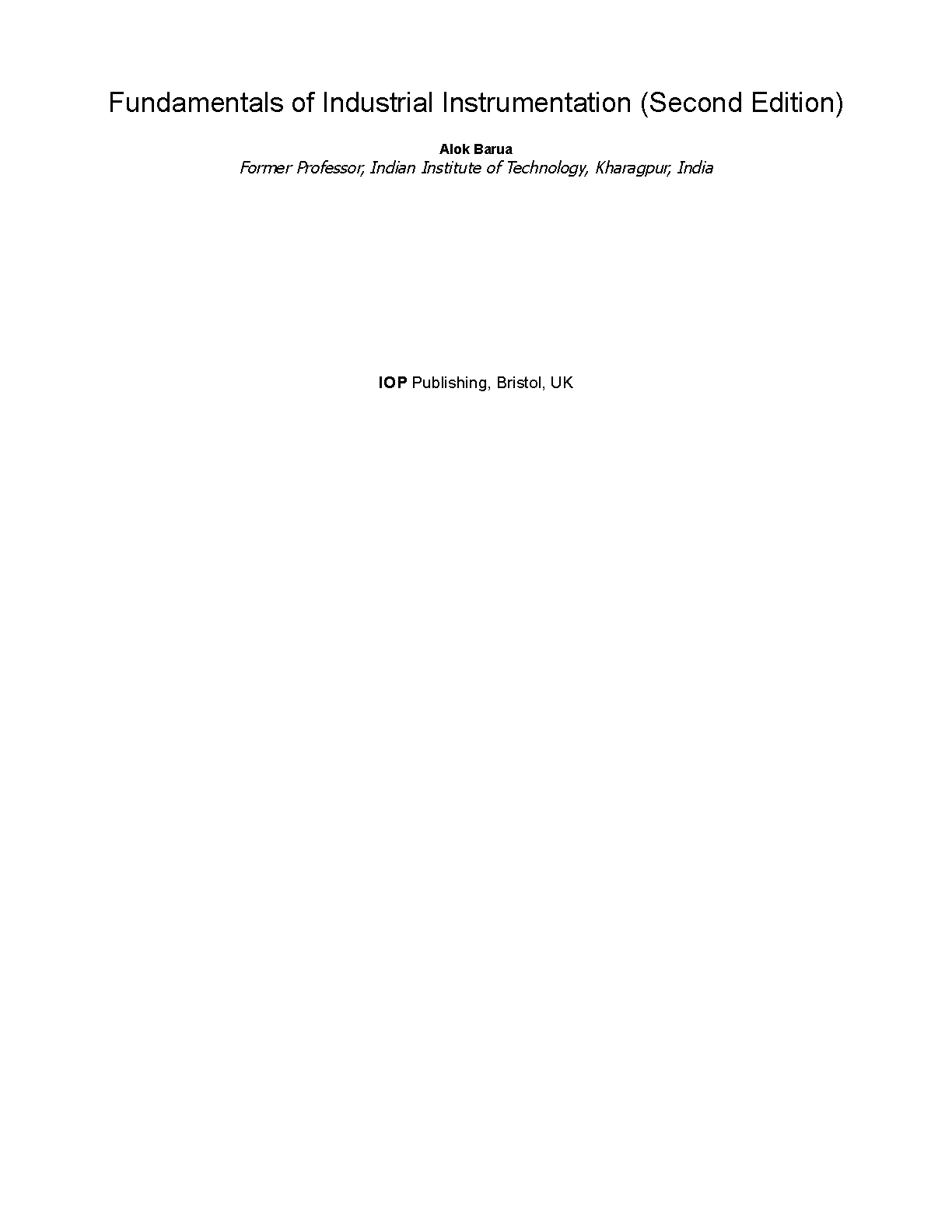 Industrial Instrumentation Test Bank & Solution Manual