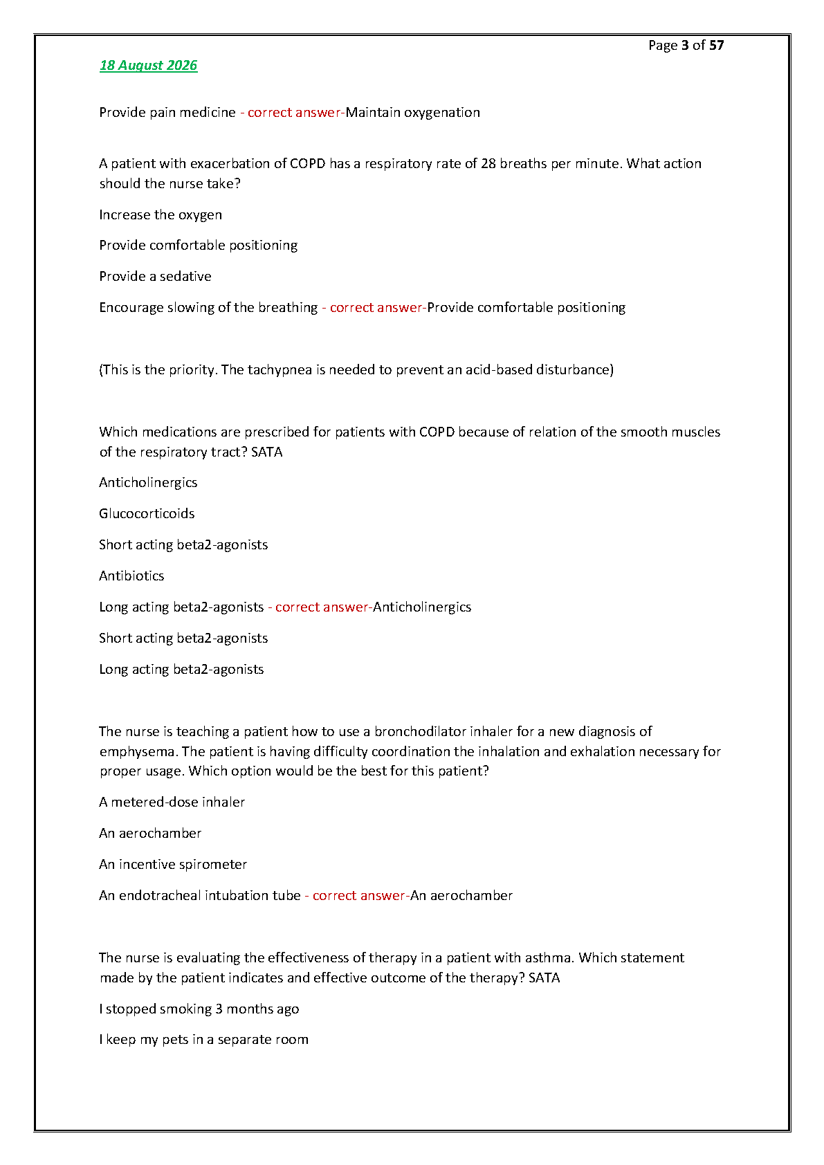 N320 Davis Advantage Test Bank 2026: Respiratory Care Questions IMG-3