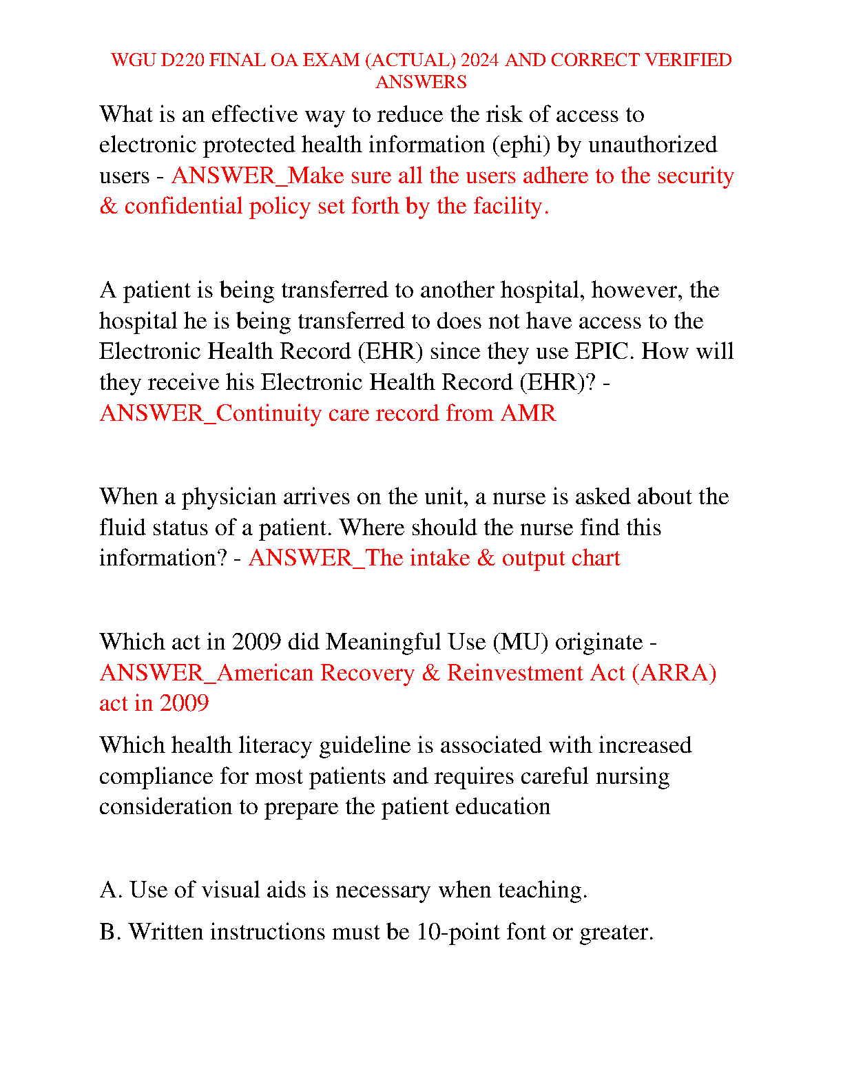 WGU D220 IT Nursing Practice Final OA 2024 Test Bank IMG-1