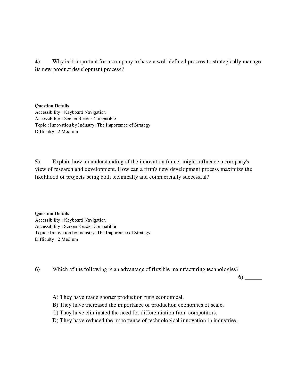 Schilling Strategic Mgmt Innovation Test Bank 2026/2027 IMG-3