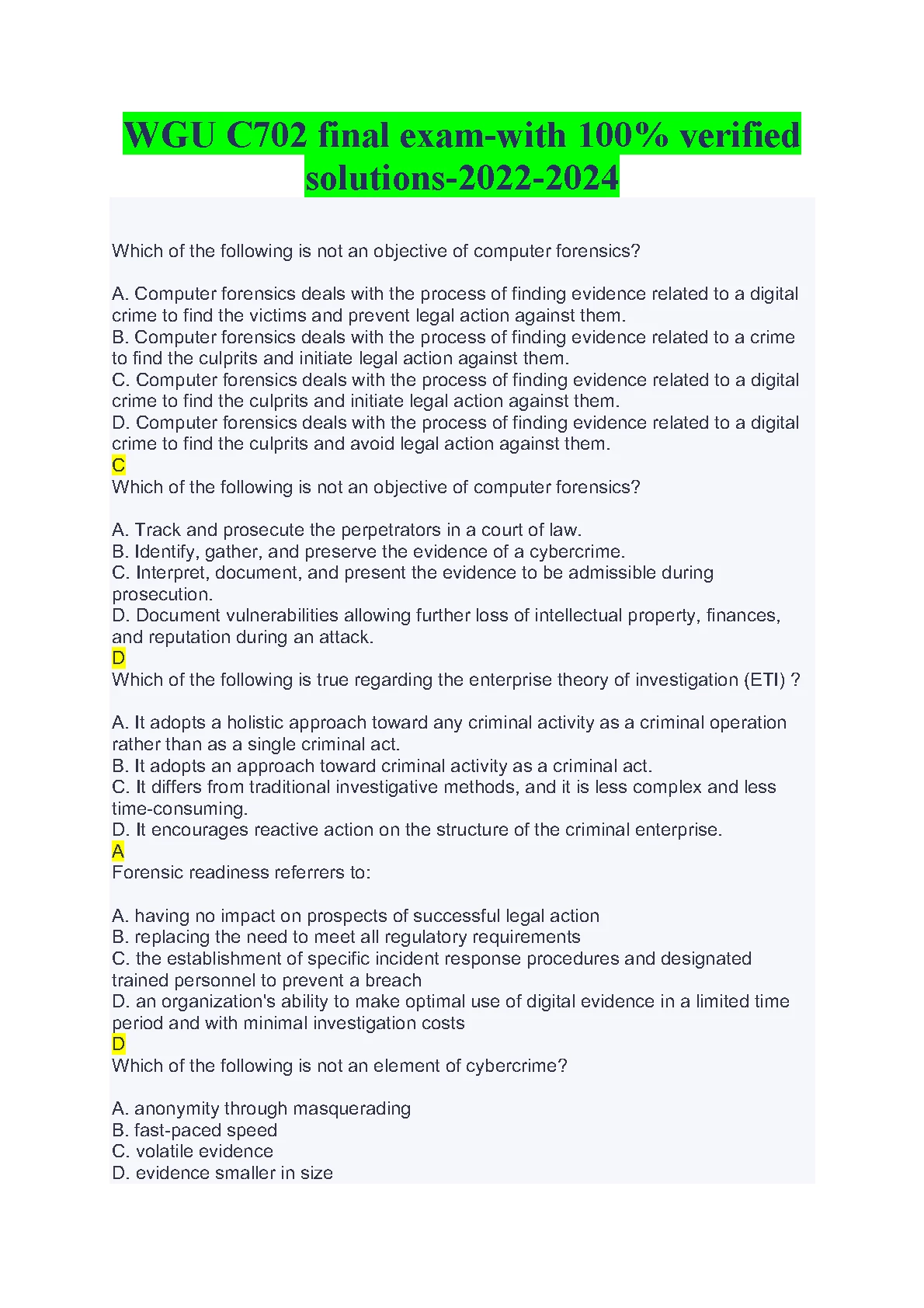 WGU C702 Final Exam Questions and Answers IMG-1