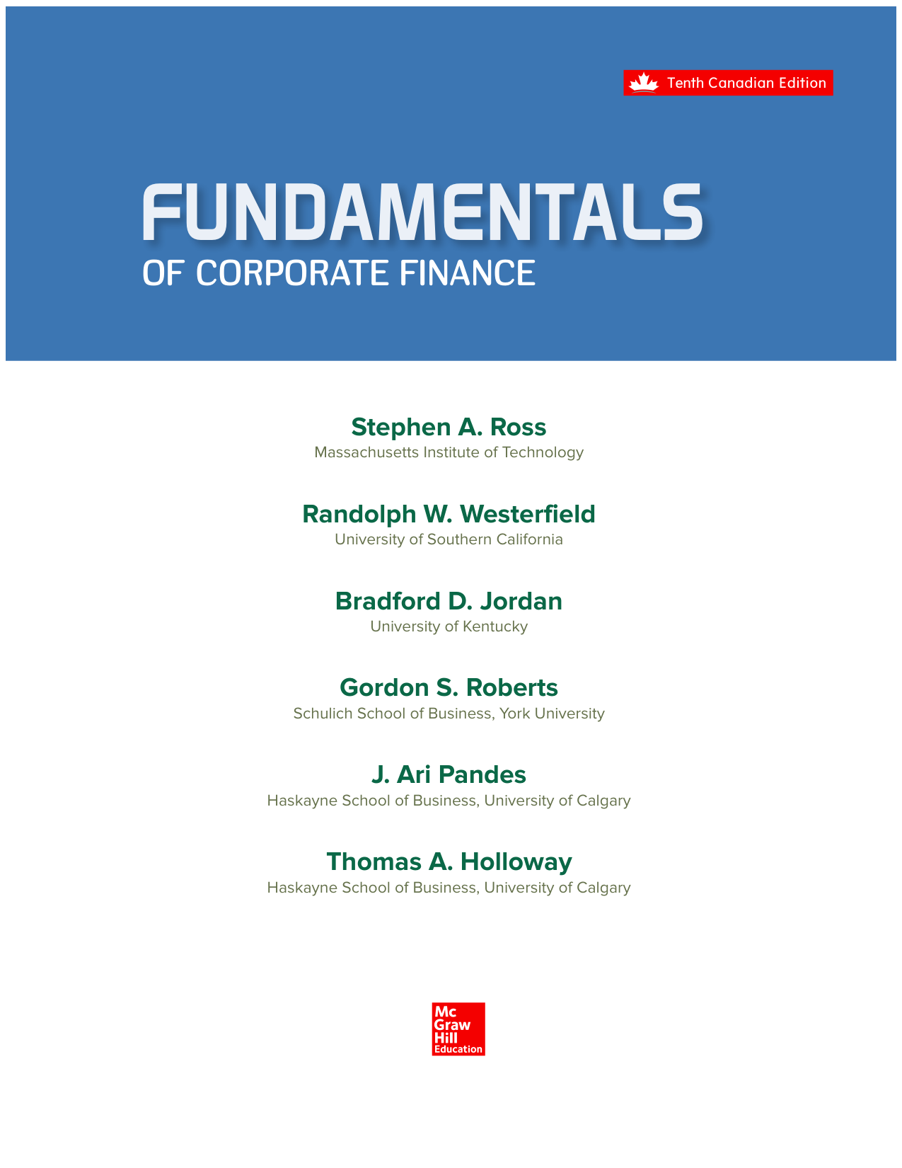 Fundamentals of Corporate Finance, 10th Edition