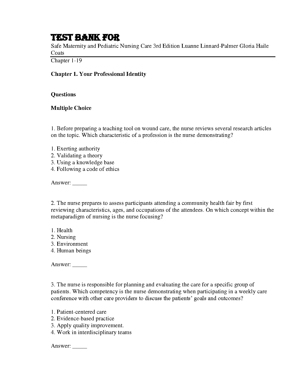 Maternity Pediatric Nursing Test Bank 2026/27 IMG-1