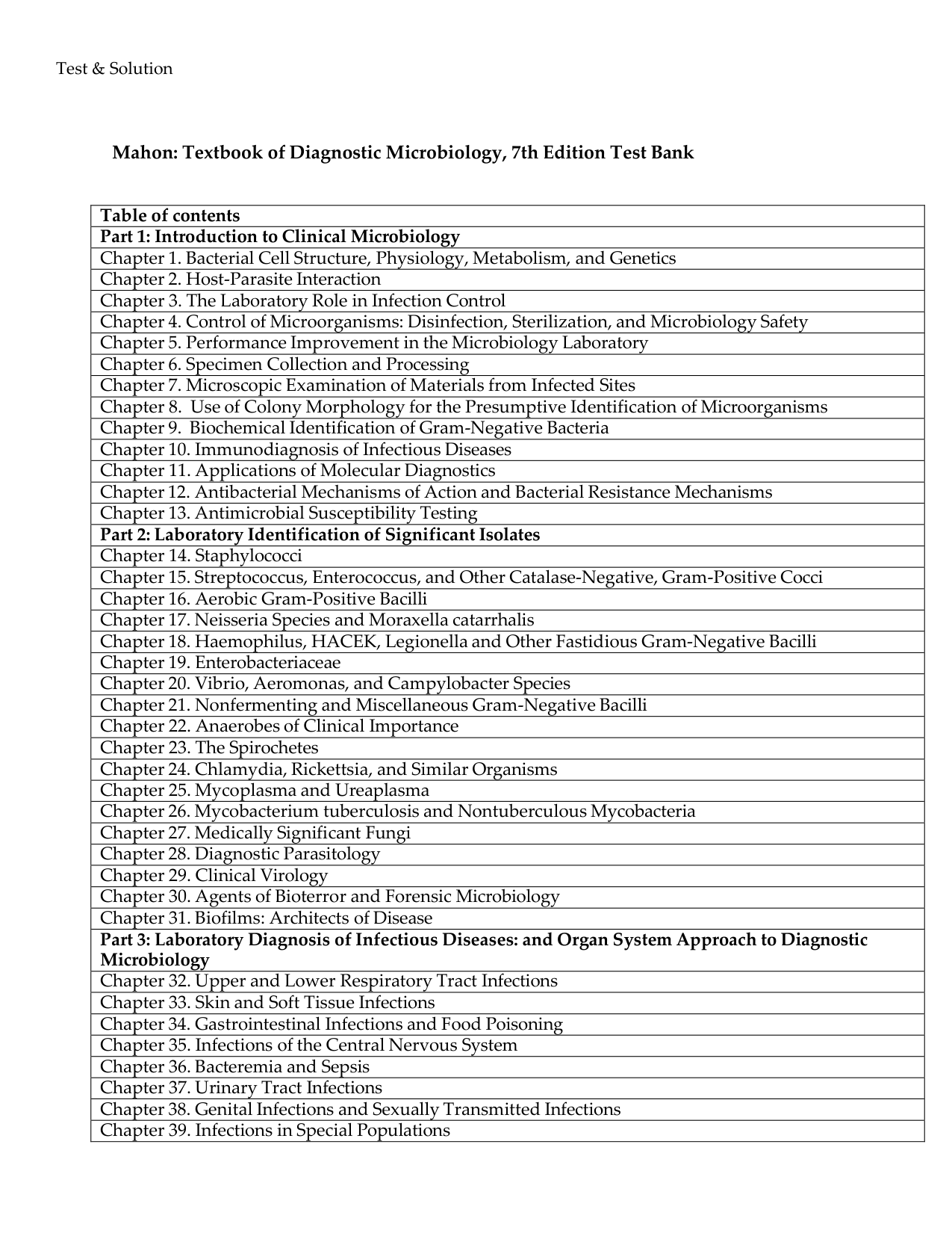 Textbook Of Diagnostic Microbiology 7th Edition TEST BANK