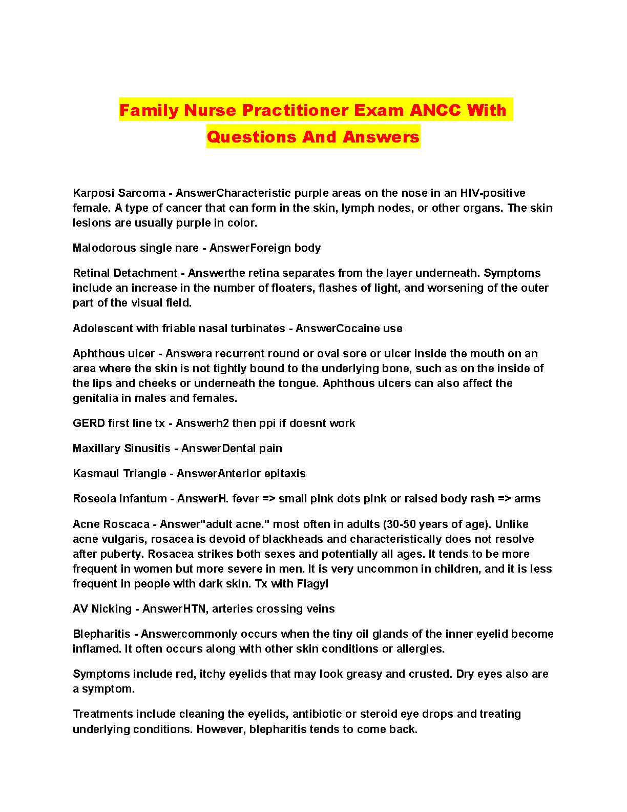 FNP ANCC Practice Test Q&A Bank 2026/27 Edition IMG-1