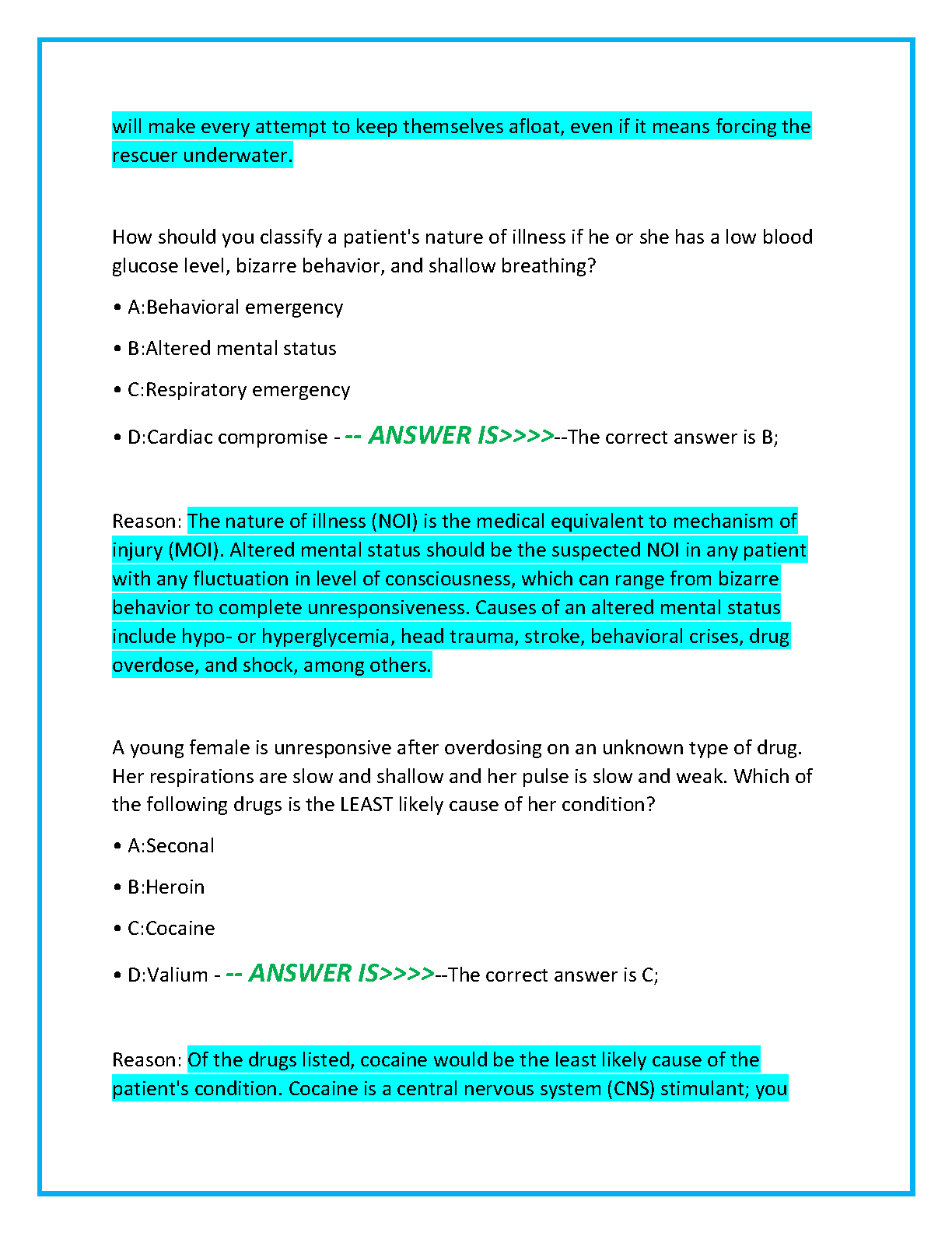 NREMT Test Bank Emergency Care Transport 12th Ed 2026/27 IMG-3