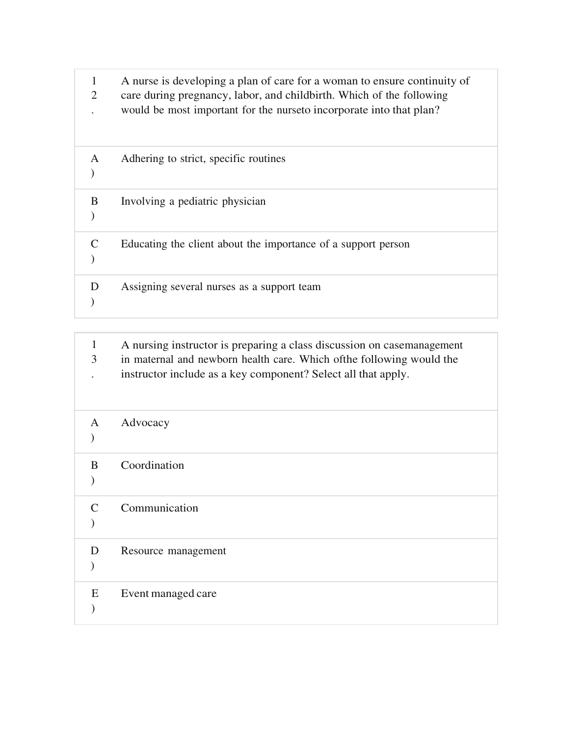 Maternity Nursing 5e Test Bank 2026/27 IMG-3