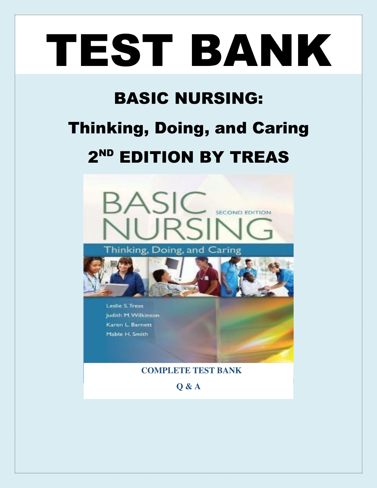 Davis Advantage for Basic Nursing 2nd Edition TEST BANK