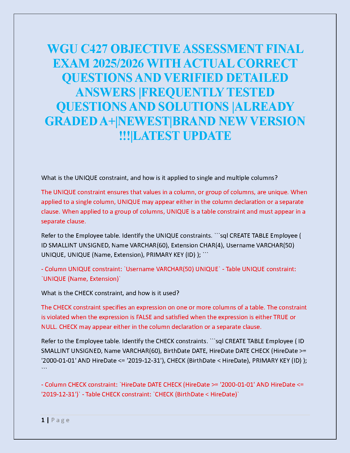 WGU C427 Final Exam Answers & Solutions 2025/2026 IMG-1