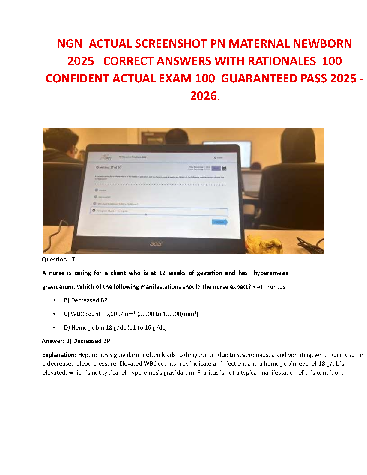 NGN NCLEX PN Maternal Newborn Test Bank 2025/2026 Questions and Answers IMG-1