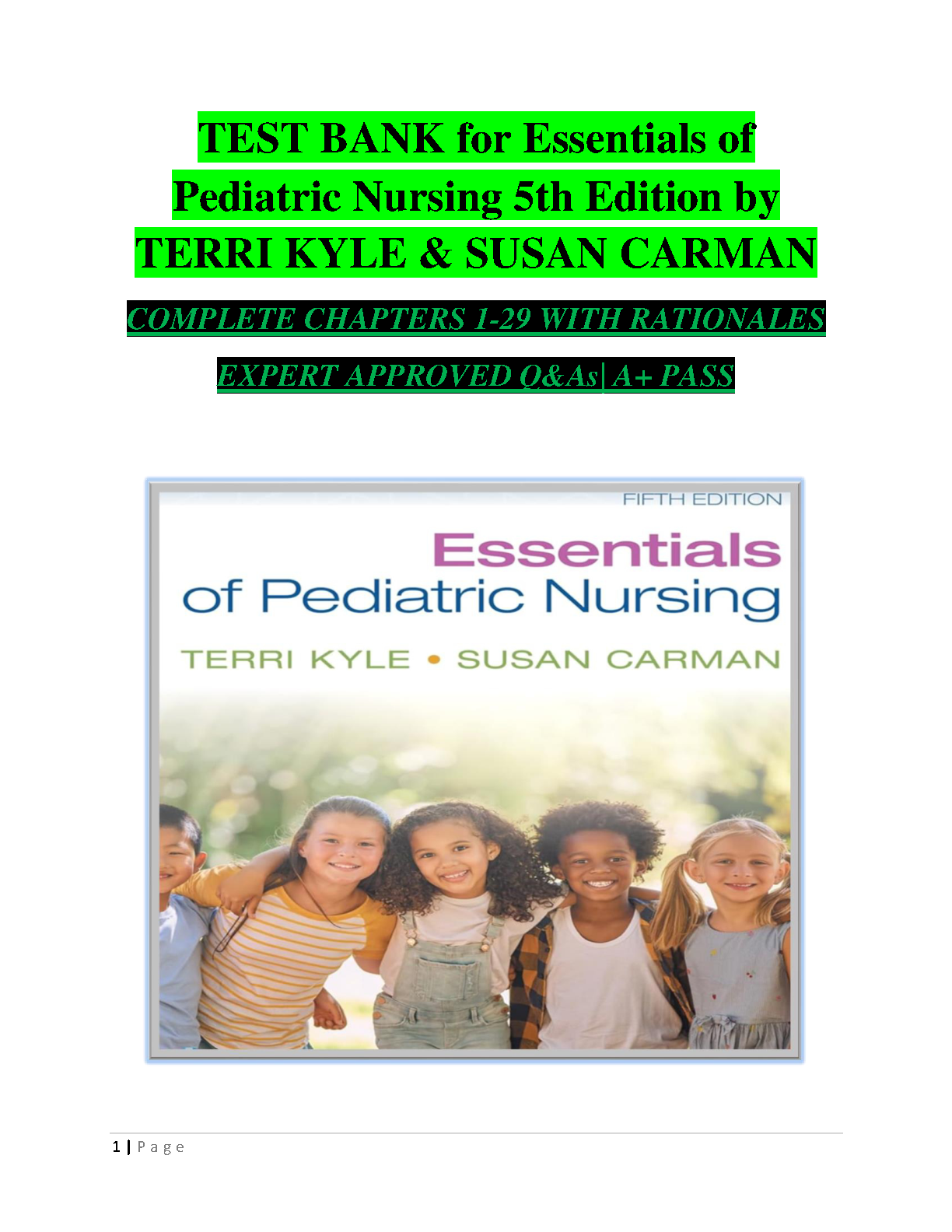 Essentials of Pediatric Nursing 5th Edition TEST BANK IMG-1