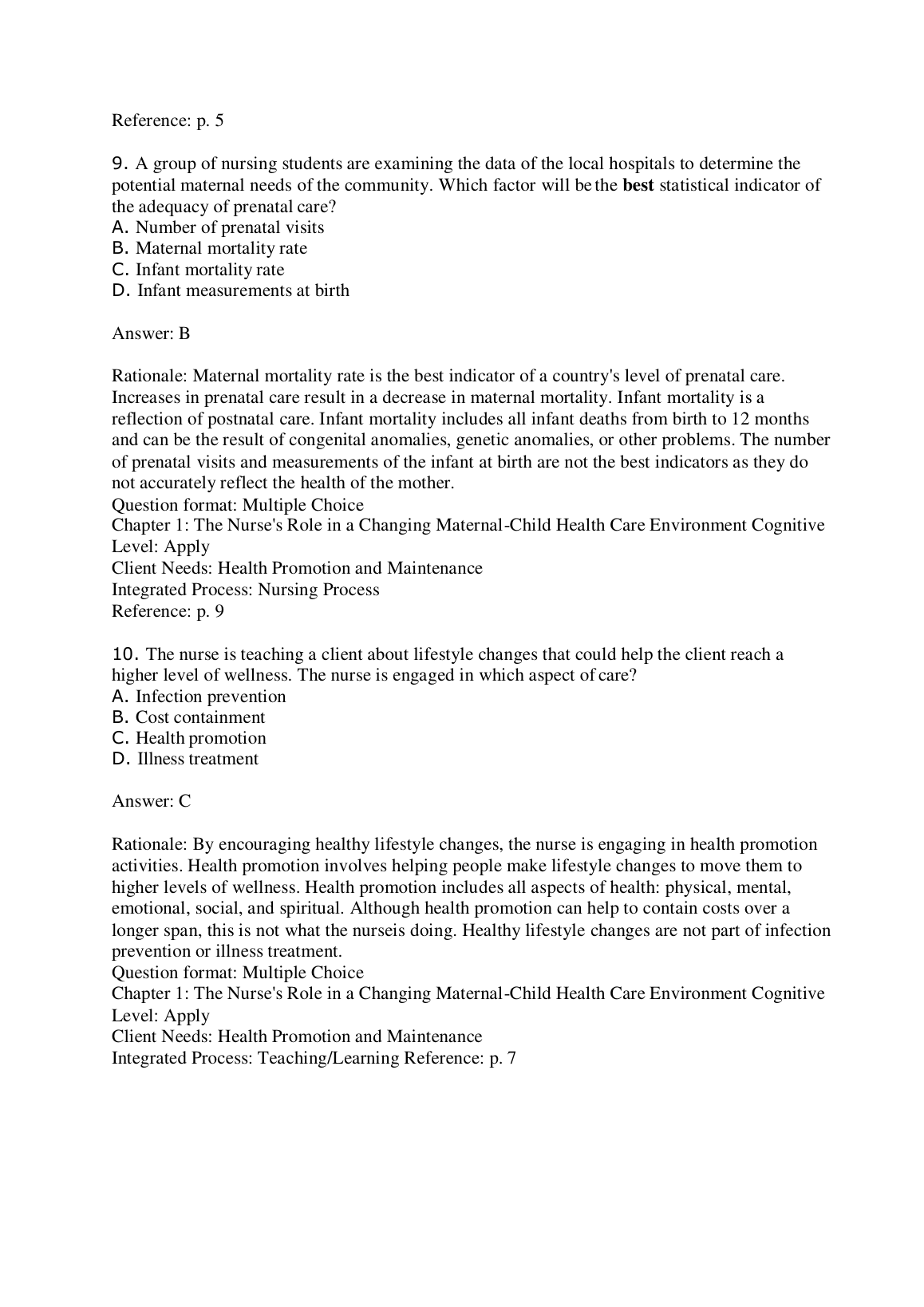 Maternity Pediatric Nursing Test Bank 5e 2026/27